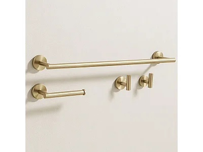 Ensemble De Cintres De Salle De Bain Rea Ari 4 Pieces Brush Gold