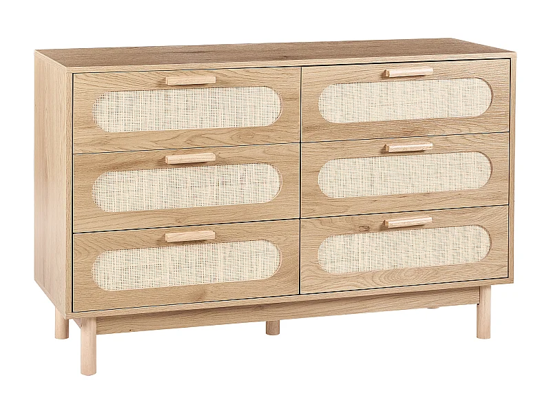 Commode à 6 tiroirs COSTELLO Marron clair