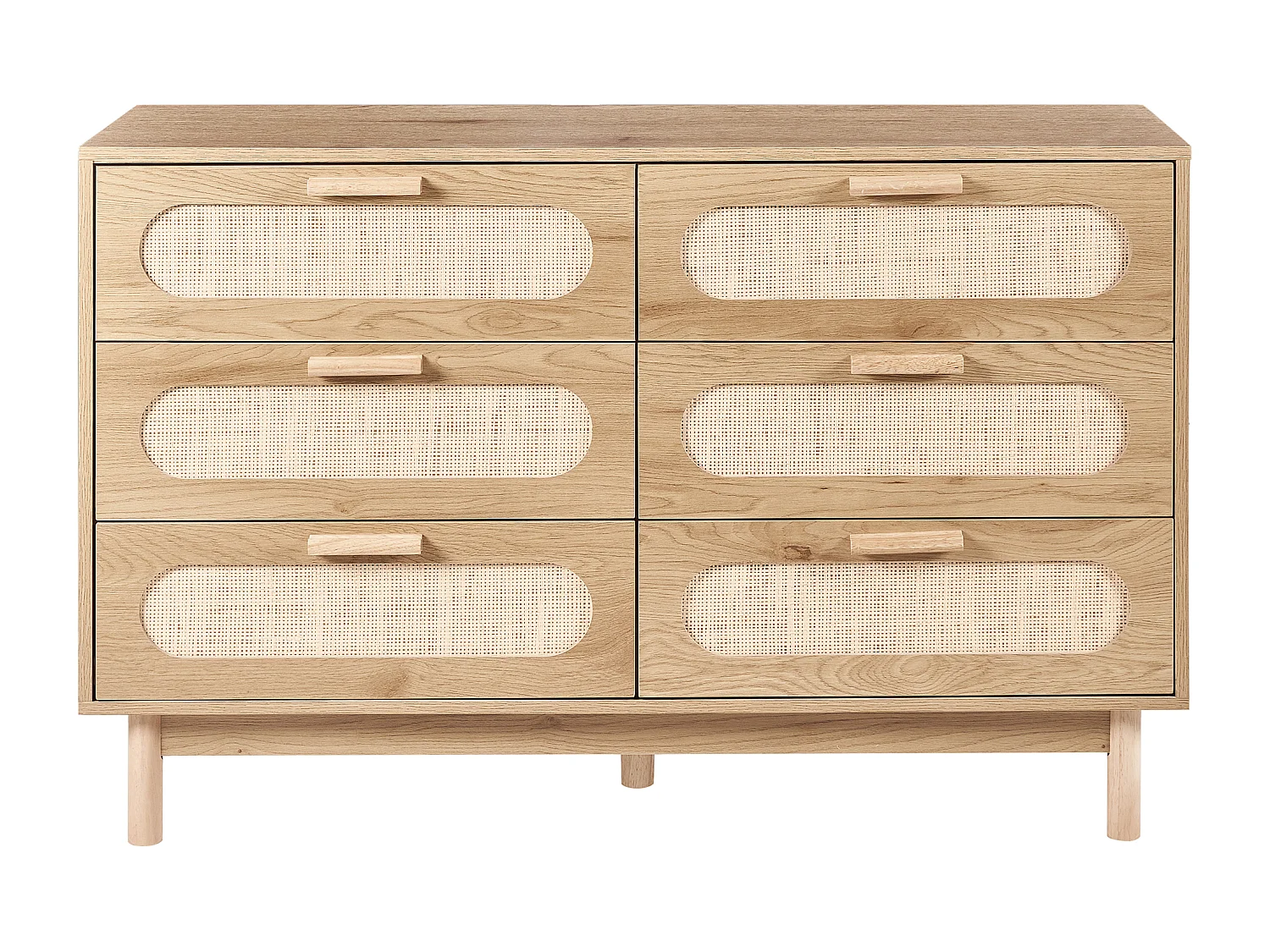 Commode à 6 tiroirs COSTELLO Marron clair