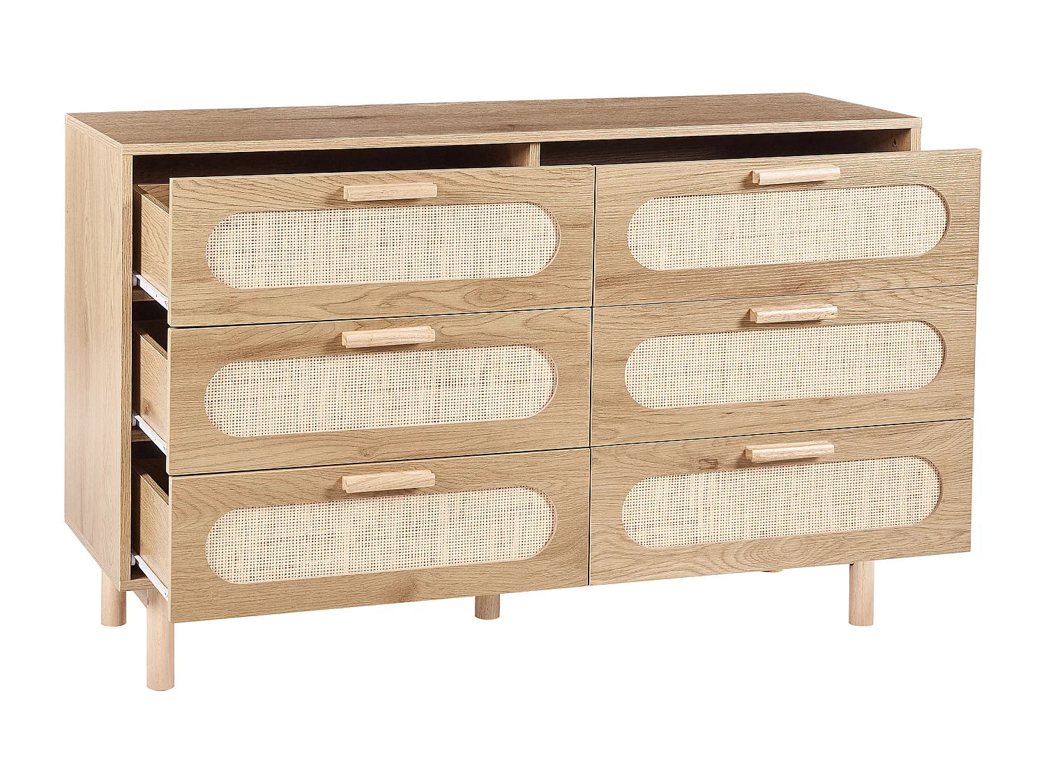 Commode à 6 tiroirs COSTELLO Marron clair