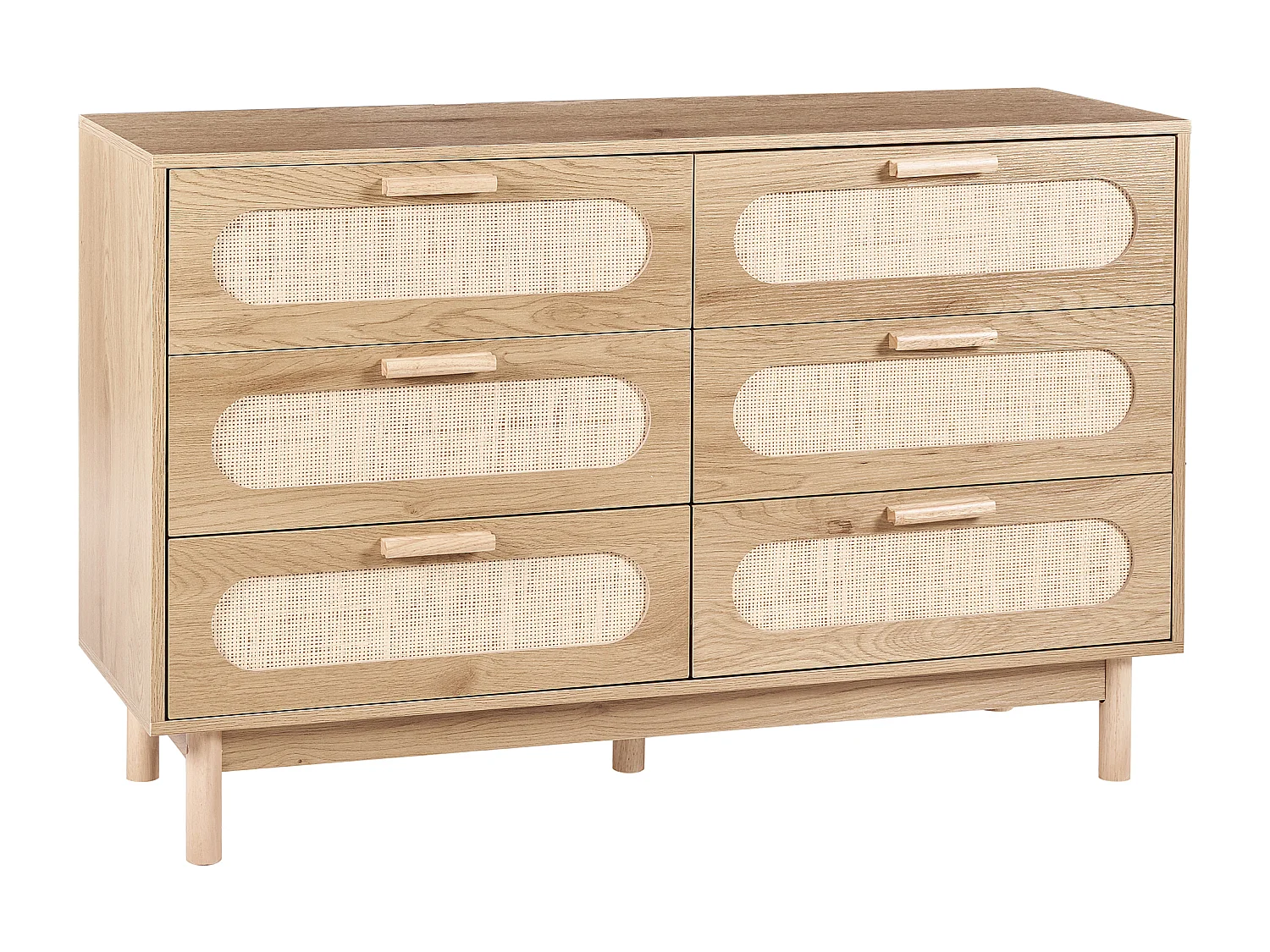 Commode à 6 tiroirs COSTELLO Marron clair