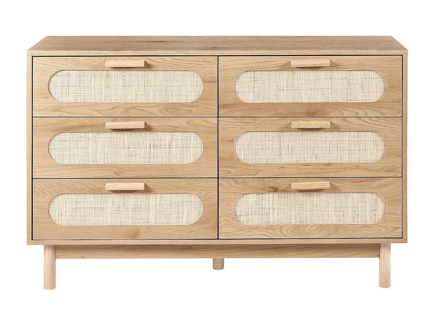 Commode à 6 tiroirs COSTELLO Marron clair