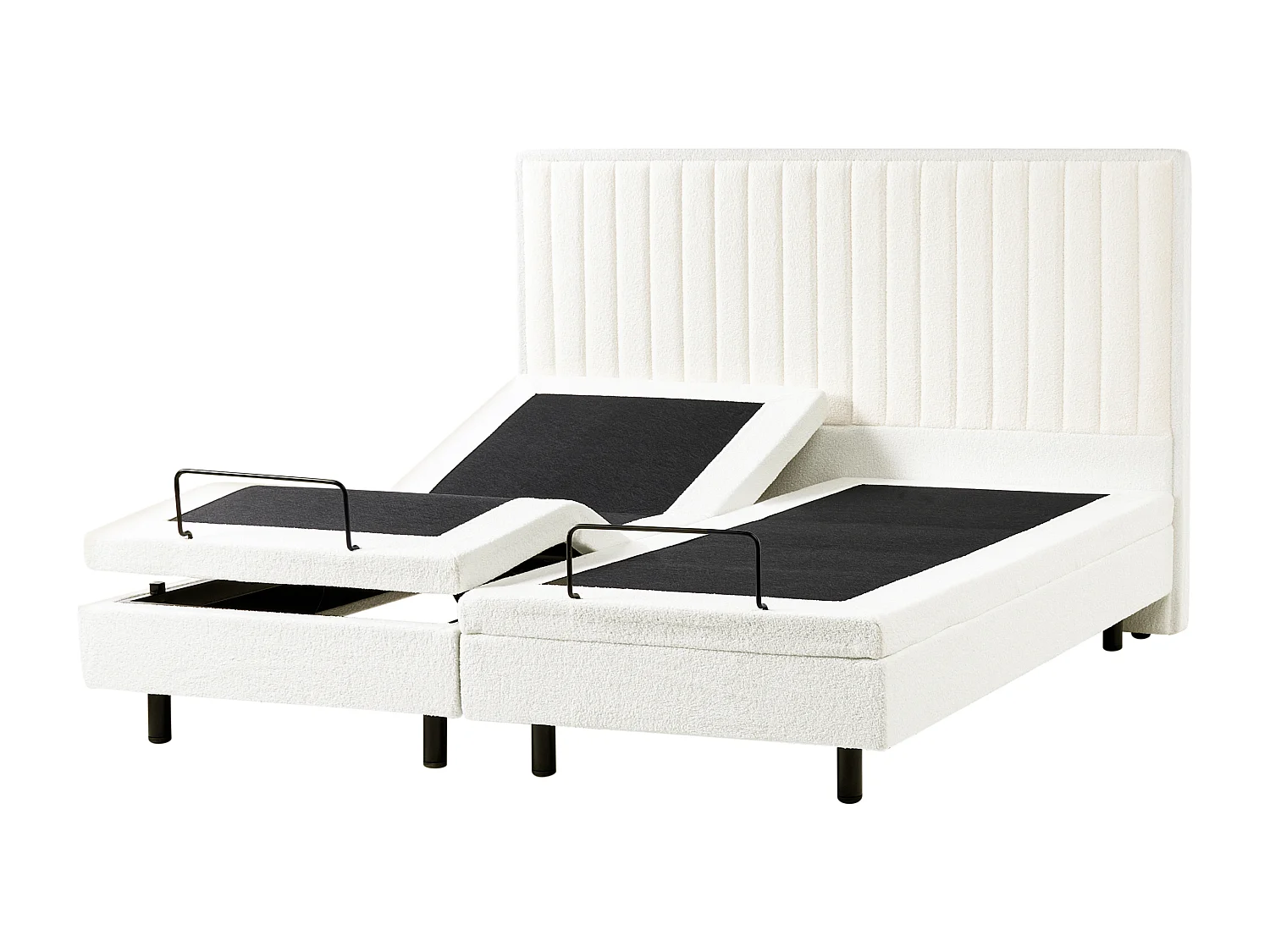 Lit réglable Bouclé DUKE II 180 x 200 cm Blanc cassé