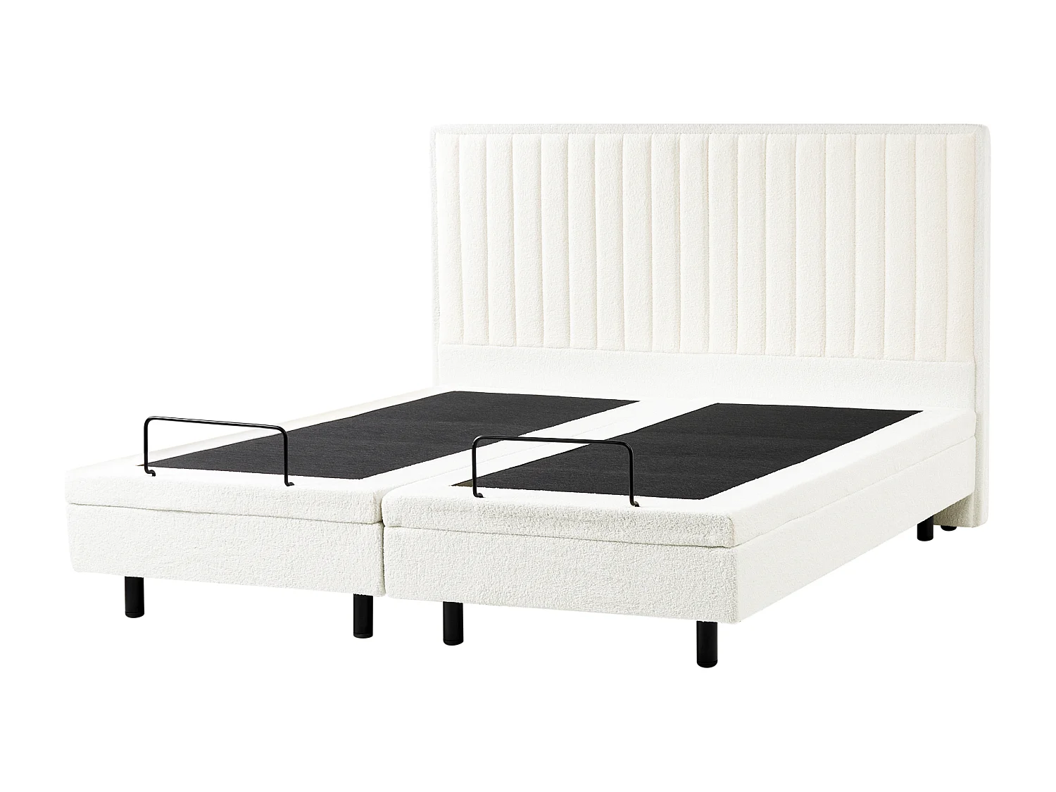 Lit réglable Bouclé DUKE II 180 x 200 cm Blanc cassé