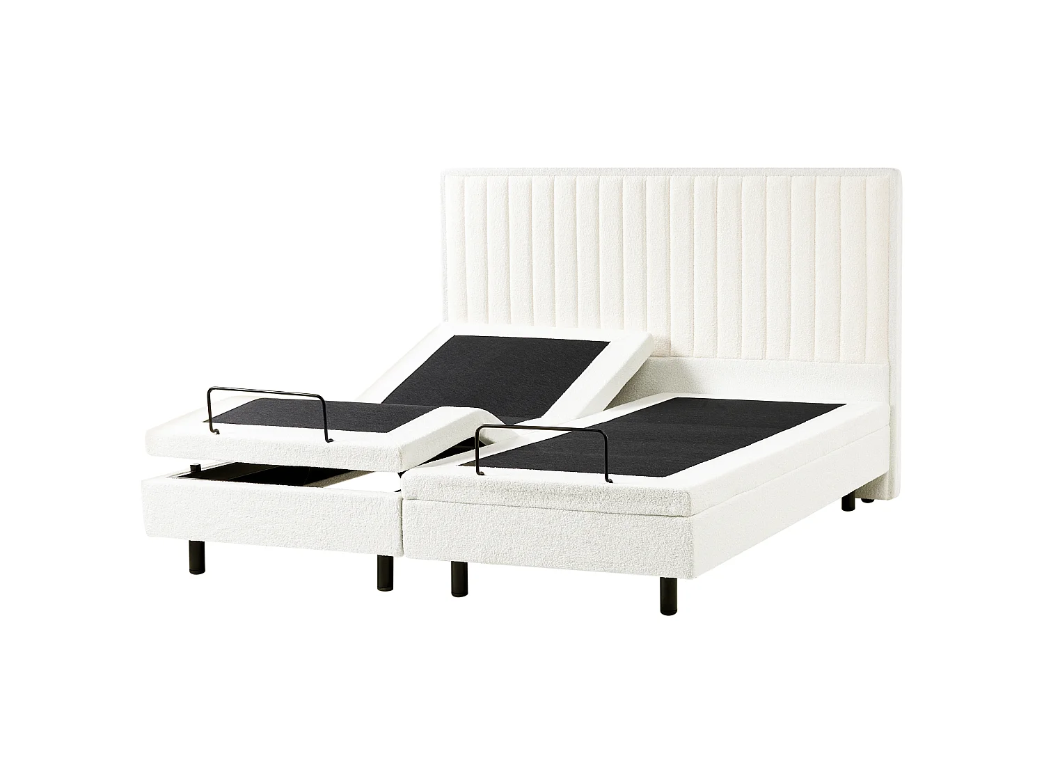 Lit réglable Bouclé CASTELLAN 180 x 200 cm Blanc cassé