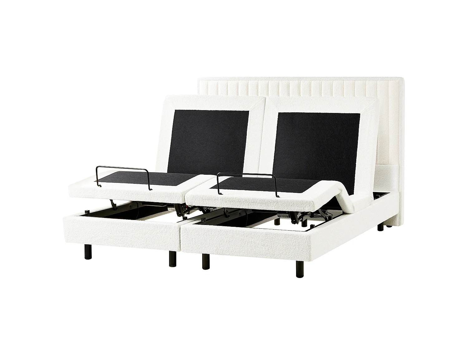 Lit réglable Bouclé CASTELLAN 180 x 200 cm Blanc cassé