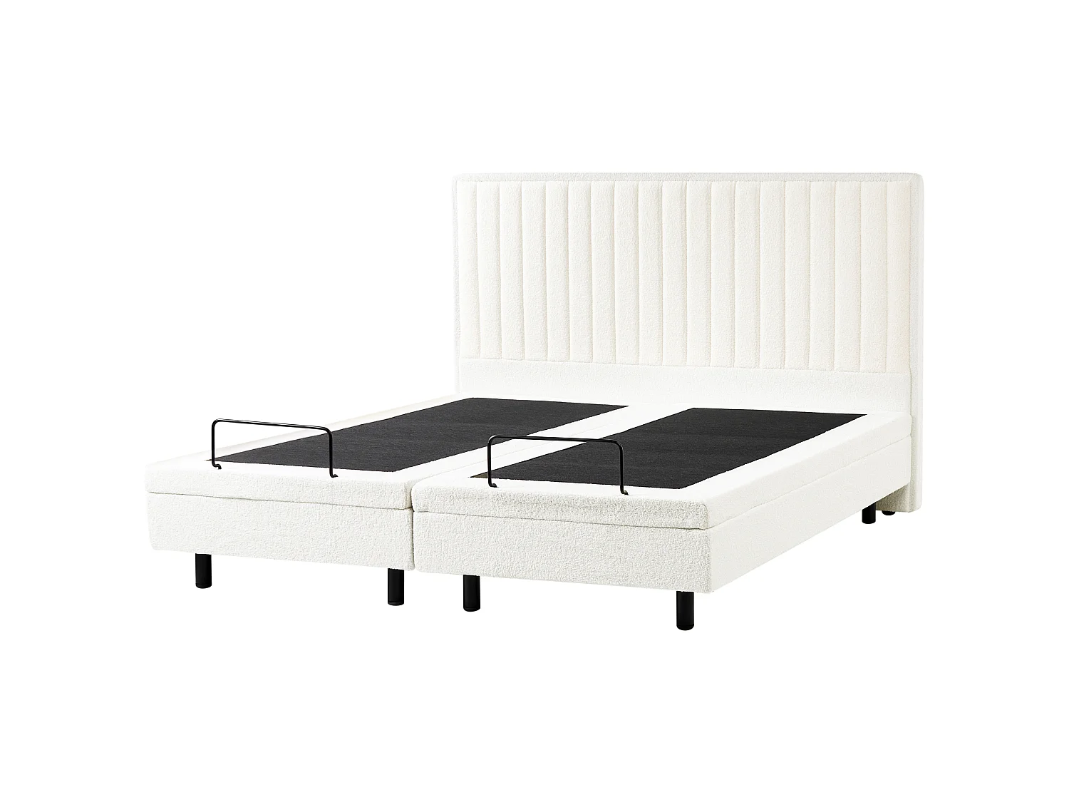 Lit réglable Bouclé CASTELLAN 180 x 200 cm Blanc cassé