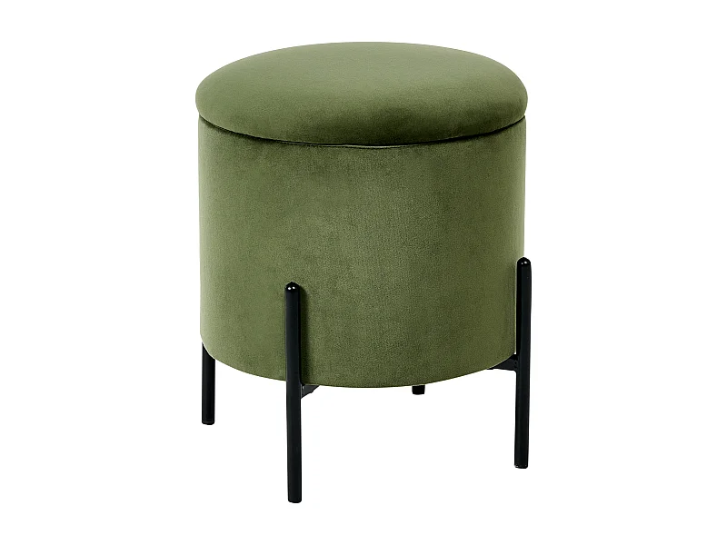 Pouf de rangement WENONA Velours Vert foncé