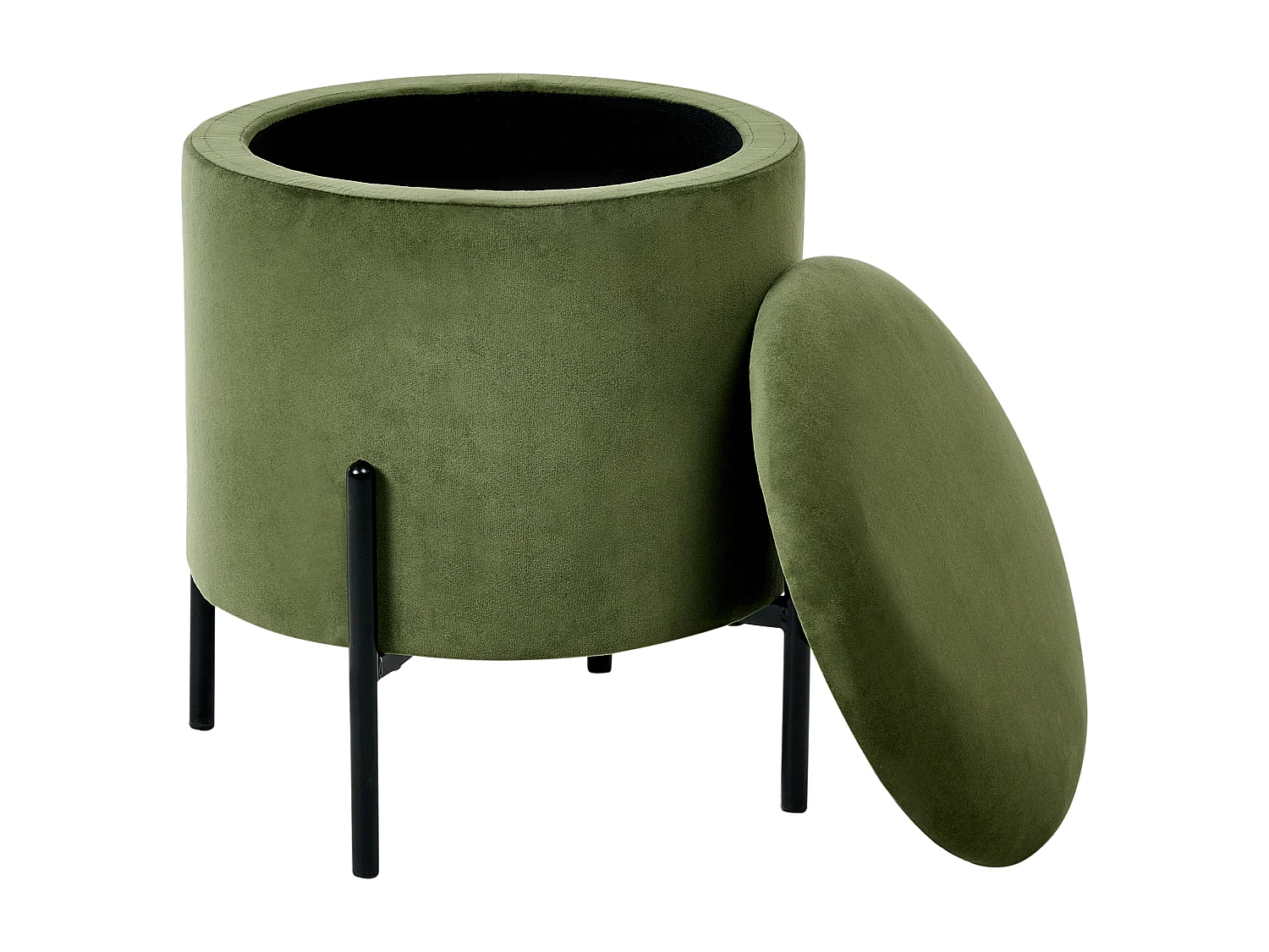 Pouf de rangement WENONA Velours Vert foncé