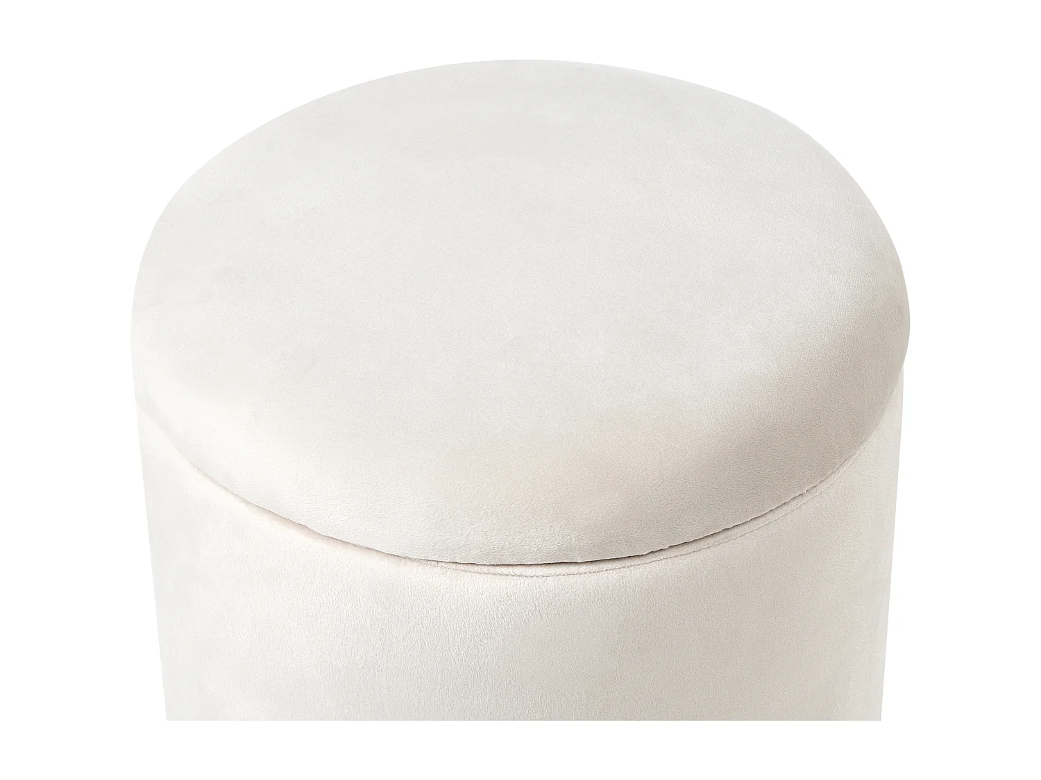 Pouf de rangement WENONA Velours Blanc cassé