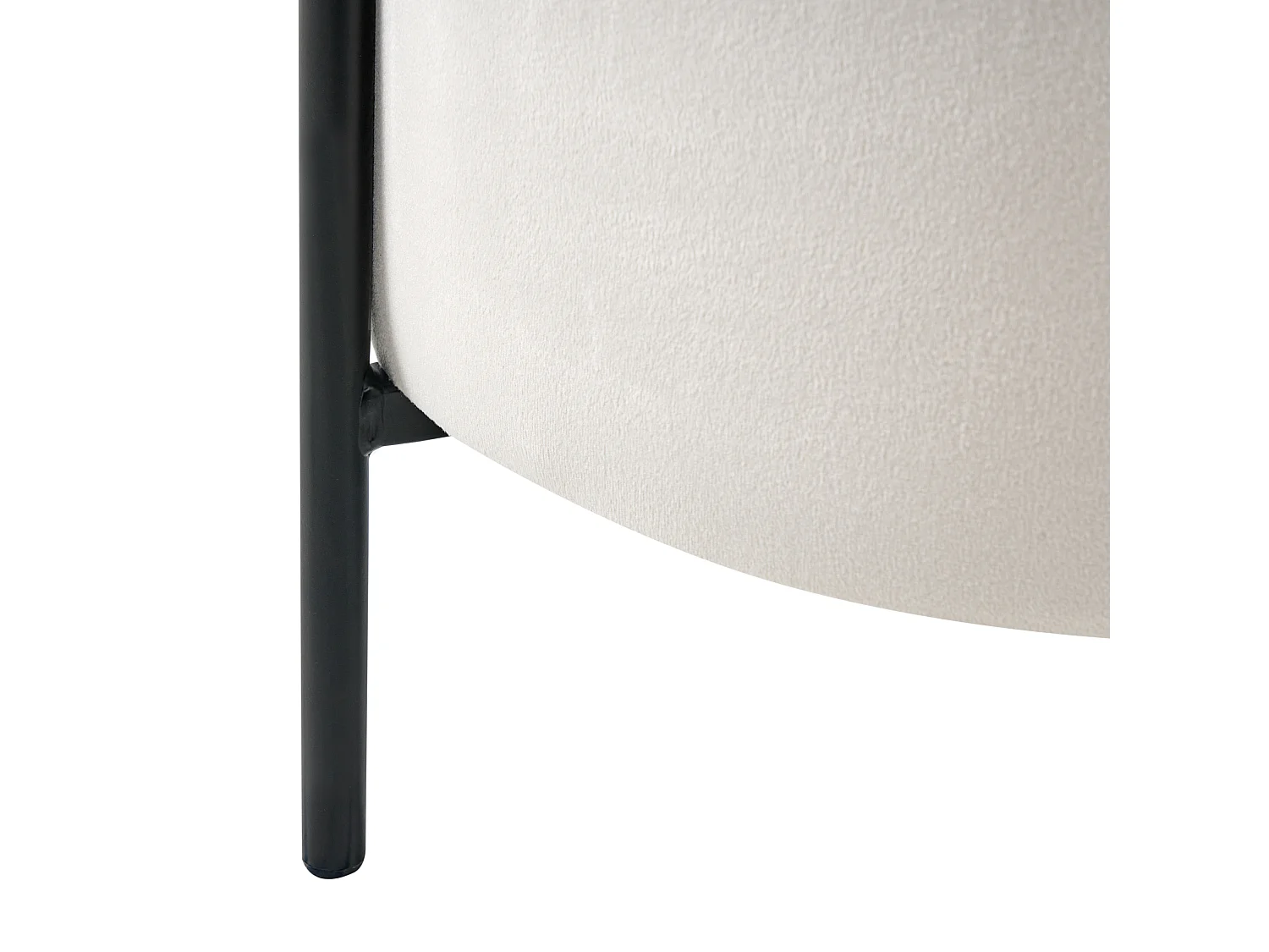 Pouf de rangement WENONA Velours Blanc cassé