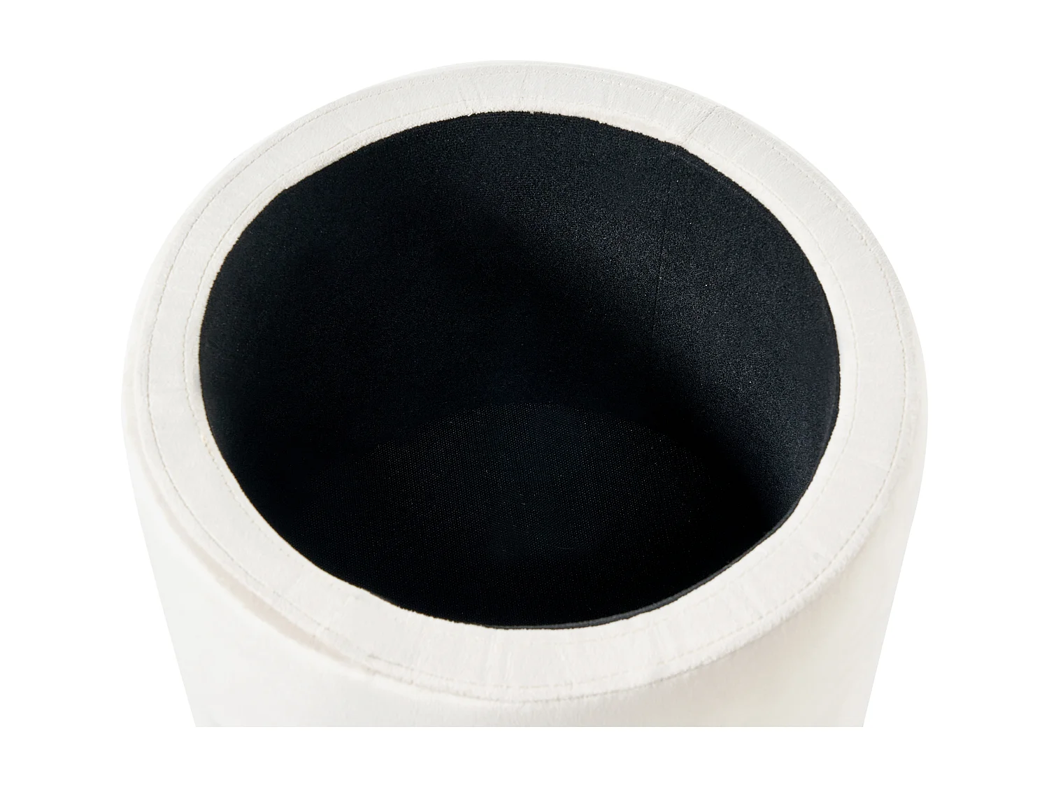 Pouf de rangement WENONA Velours Blanc cassé