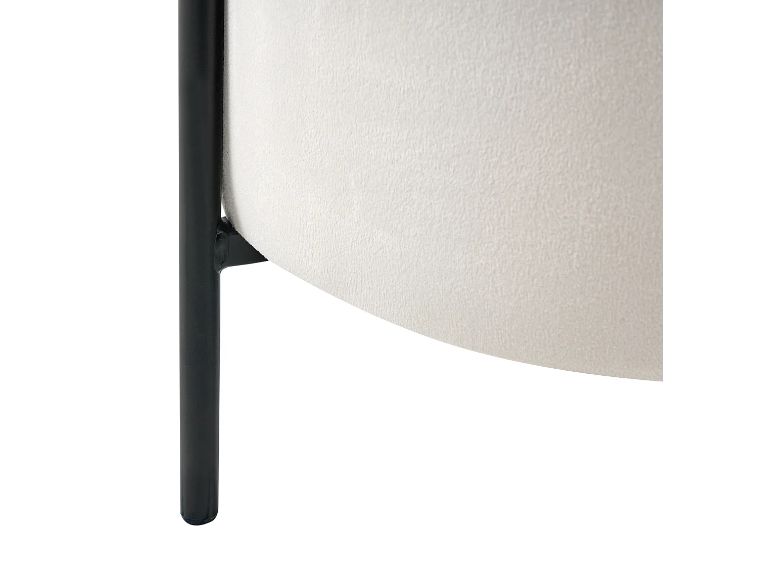 Pouf de rangement WENONA Velours Blanc cassé