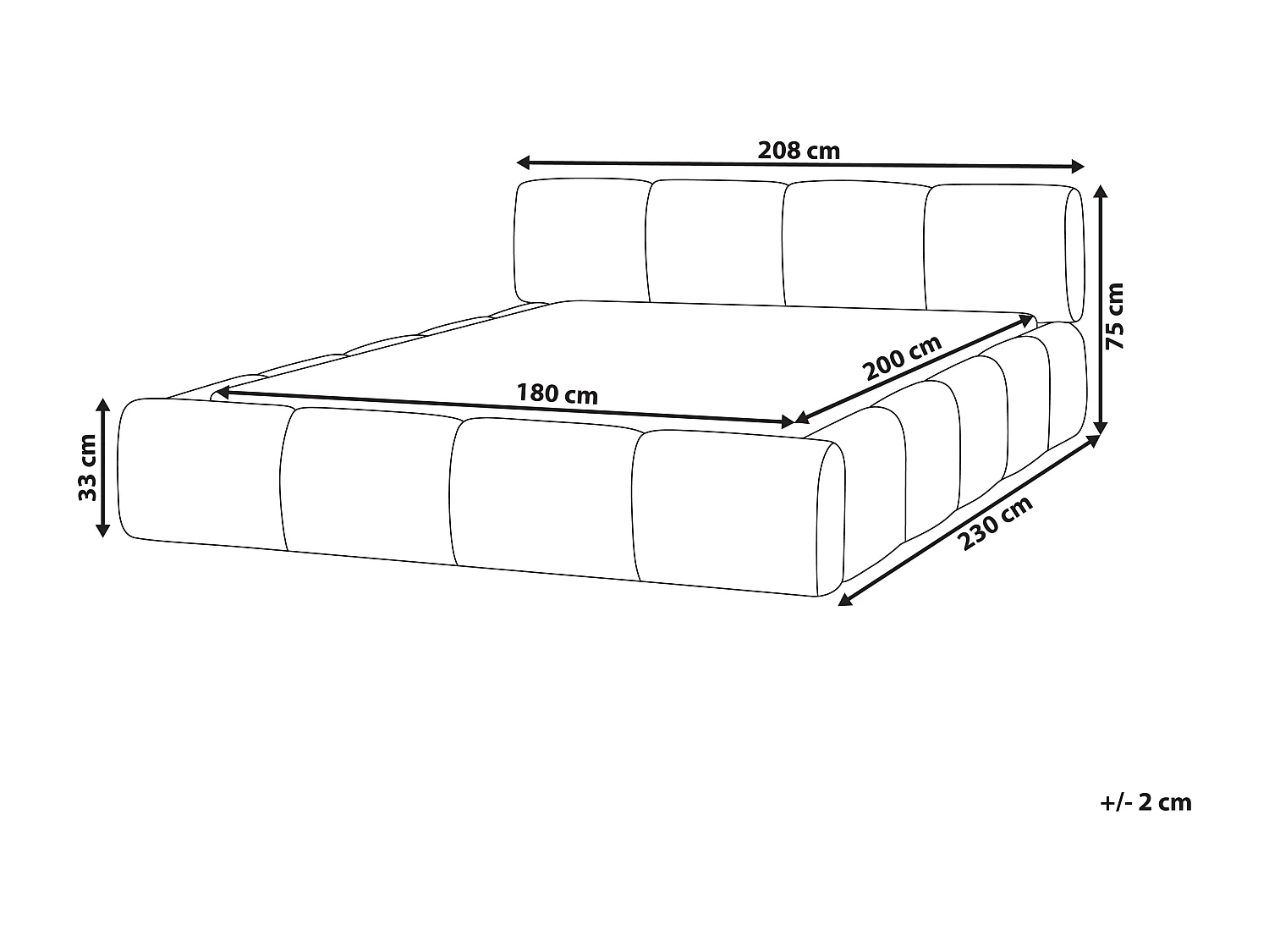 Bed Fabric ORVILLE 180 x 200 cm (EU Super King) Off-White