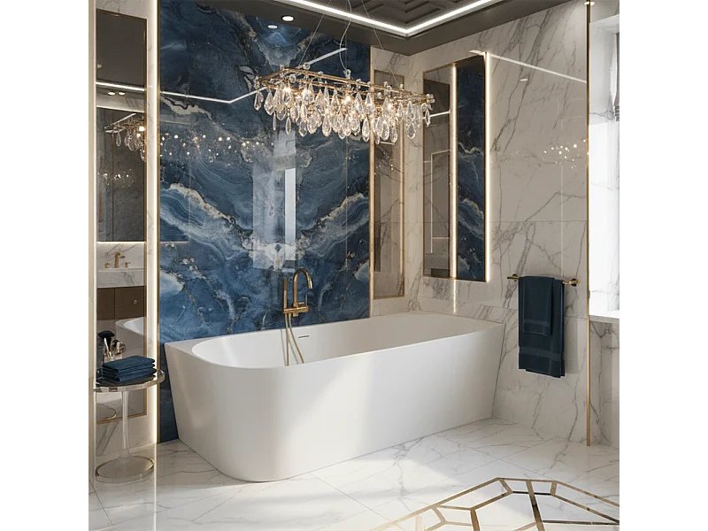 Bañera De Esquina Rea Bellanto Slim 170 Right White