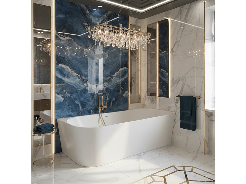 Bañera De Esquina Rea Bellanto Slim 170 Right White