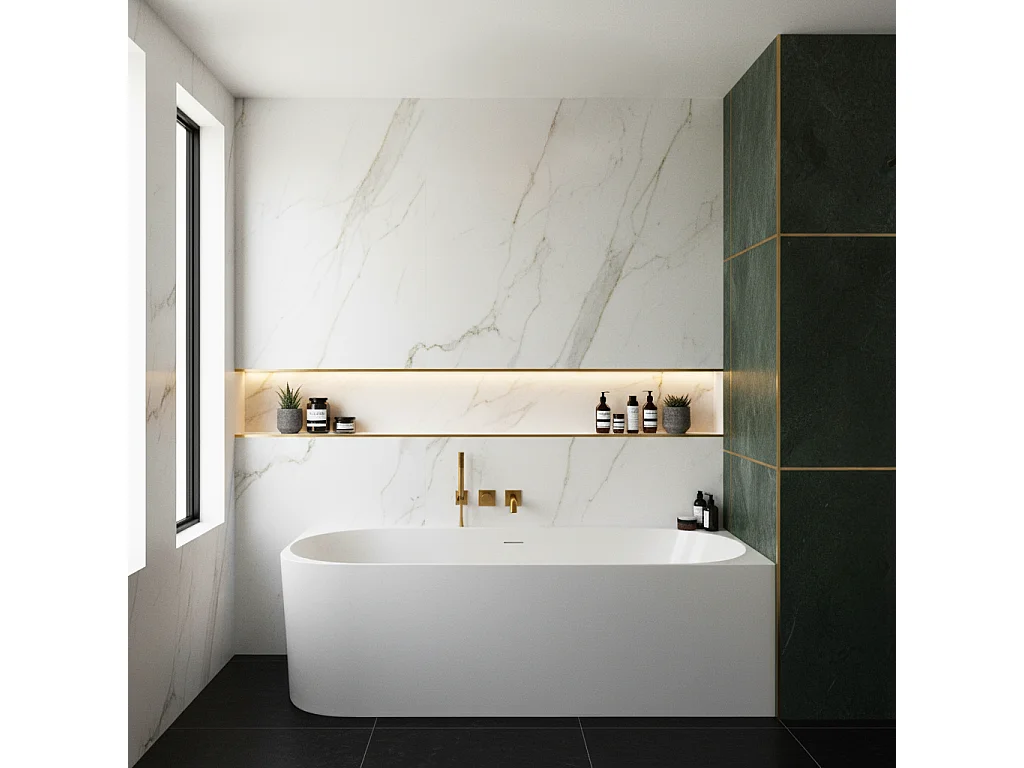 Bañera De Esquina Rea Bellanto Slim 170 Right White