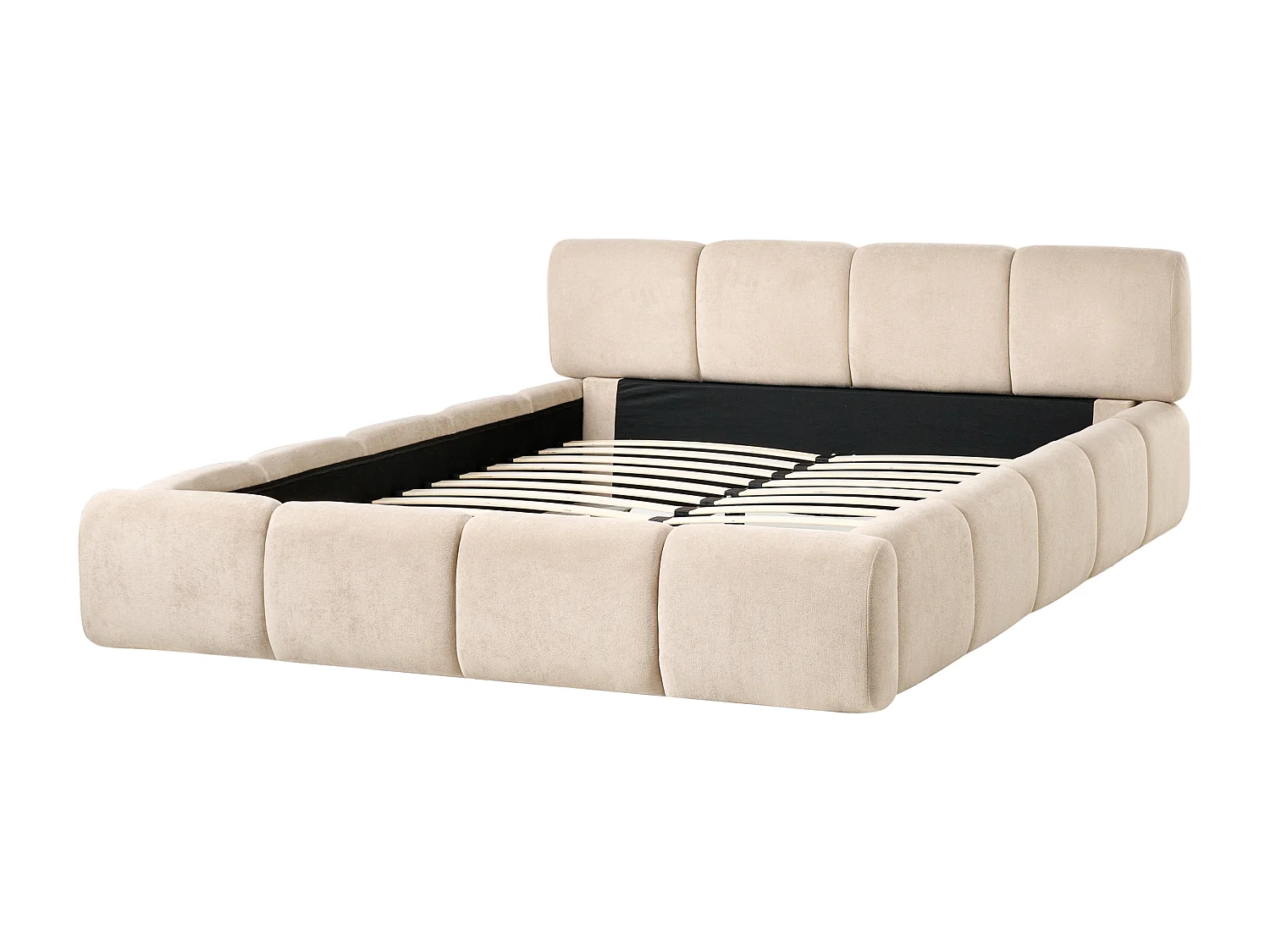 Lit avec sommier Tissu ORVILLE 160 x 200 cm Taupe