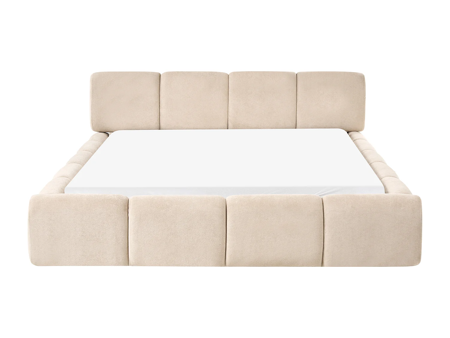 Lit avec sommier Tissu ORVILLE 160 x 200 cm Taupe