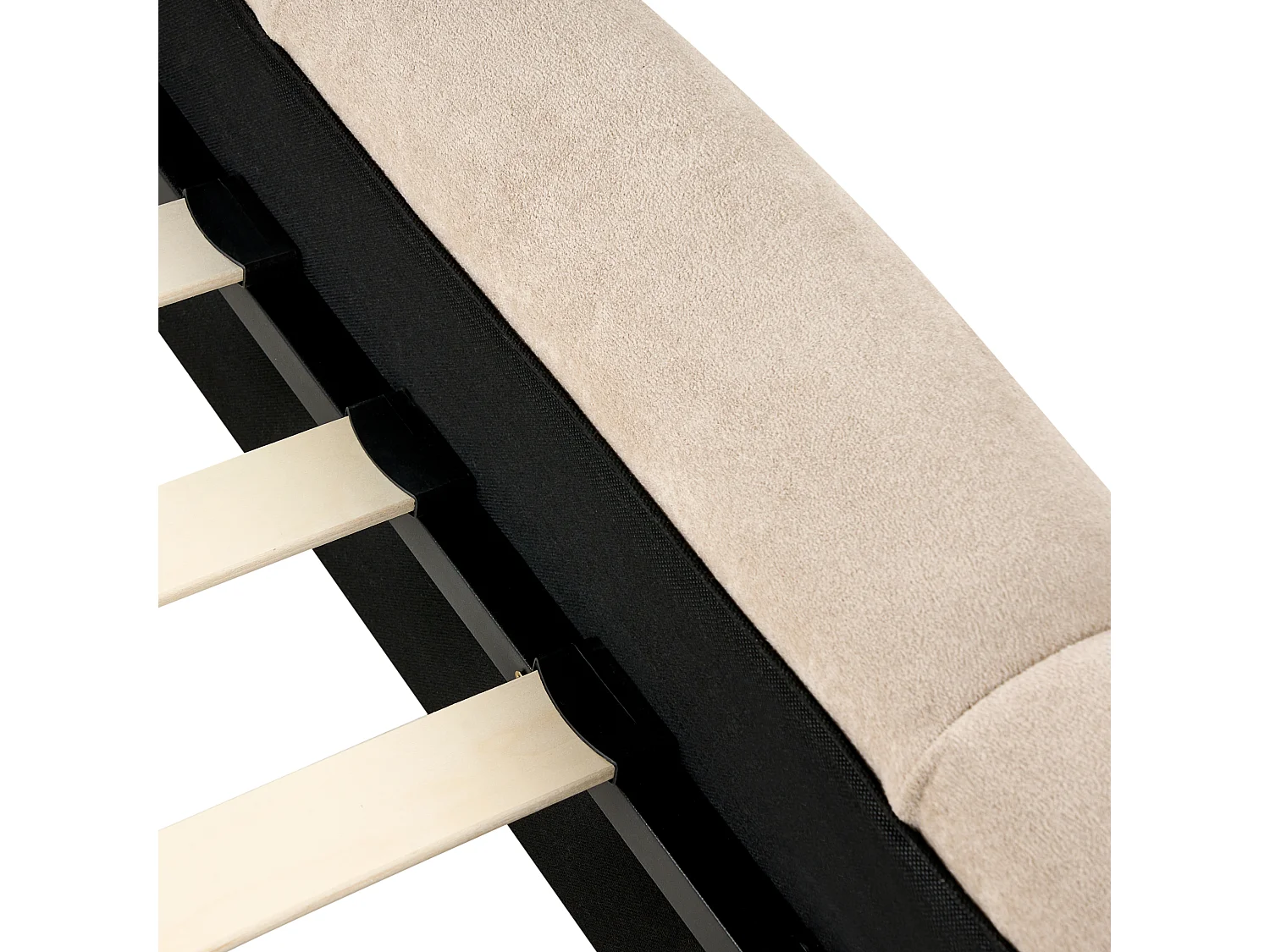 Lit avec sommier Tissu ORVILLE 160 x 200 cm Taupe