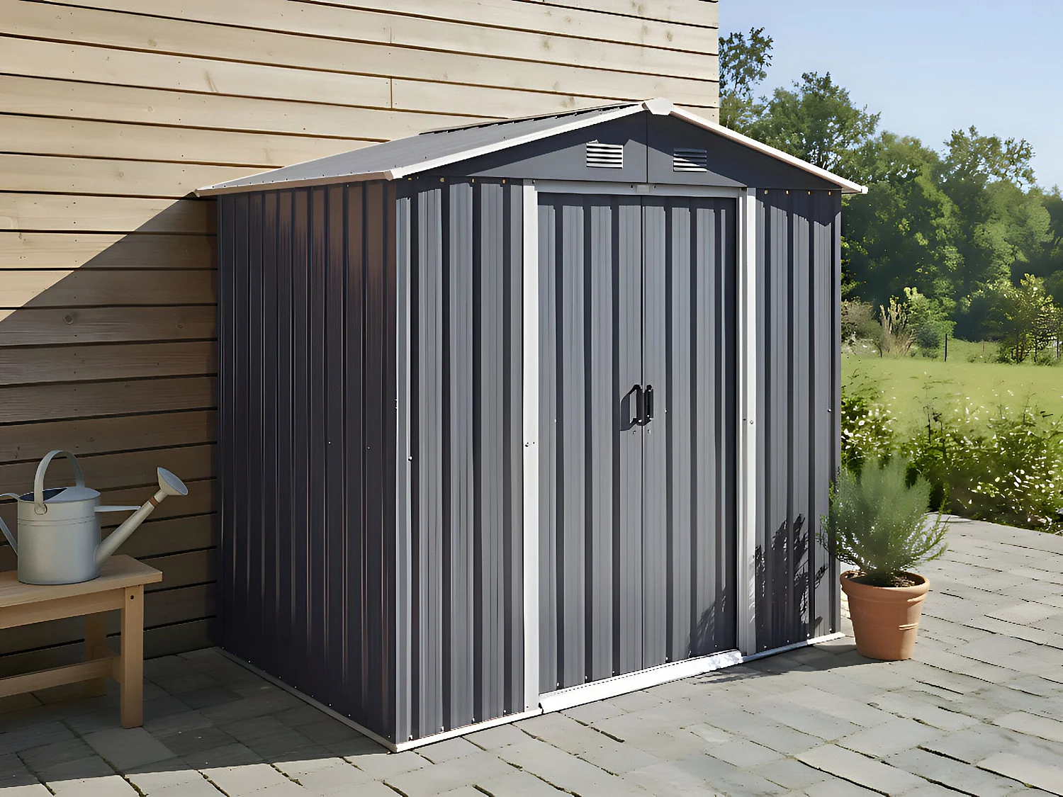 Abri de jardin CIRELLA 194 cm 118 cm Gris graphite