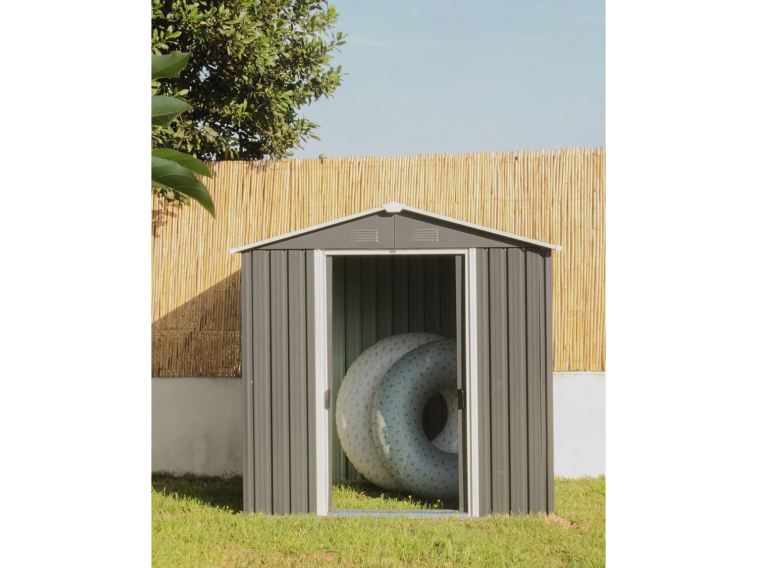 Abri de jardin CIRELLA 194 cm 118 cm Métal Gris graphite