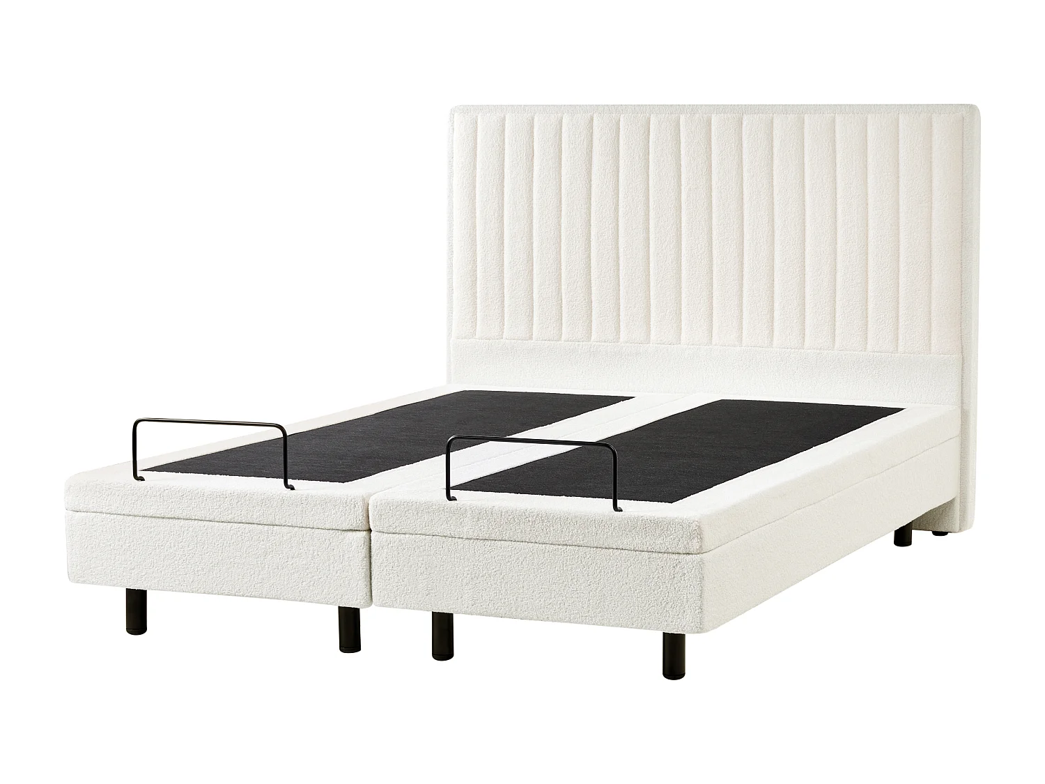 Lit réglable Bouclé DUKE II 160 x 200 cm Blanc cassé