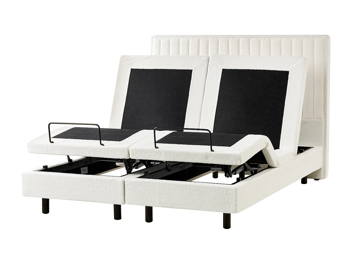 Lit réglable Bouclé DUKE II 160 x 200 cm Blanc cassé