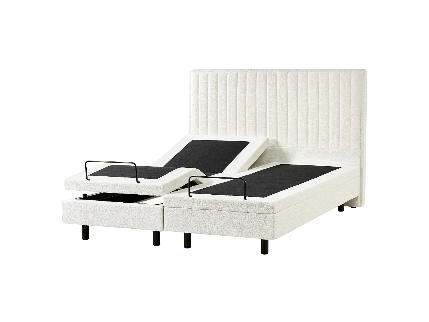 Lit réglable Bouclé CASTELLAN 160 x 200 cm Blanc cassé