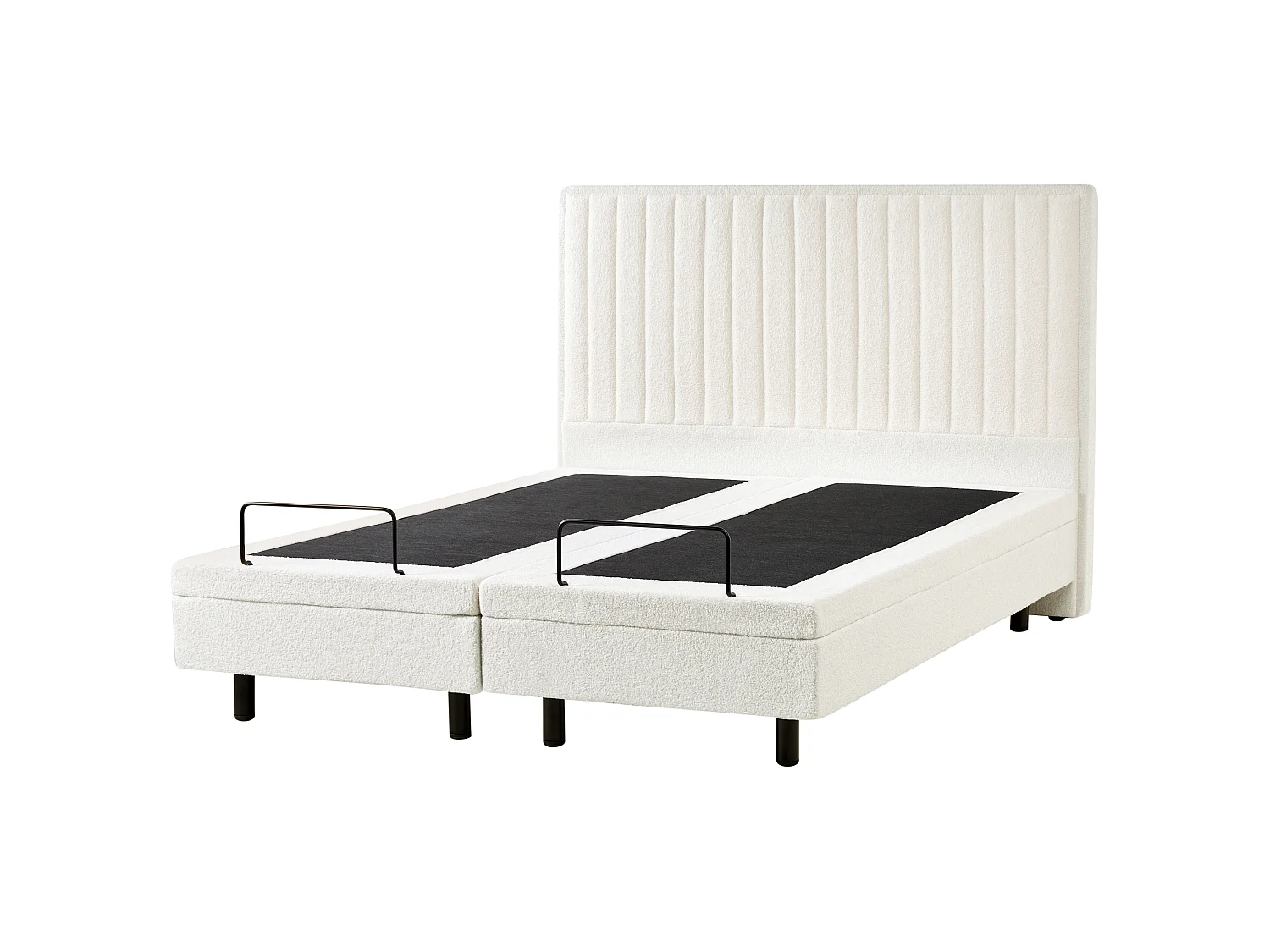 Lit réglable Bouclé CASTELLAN 160 x 200 cm Blanc cassé