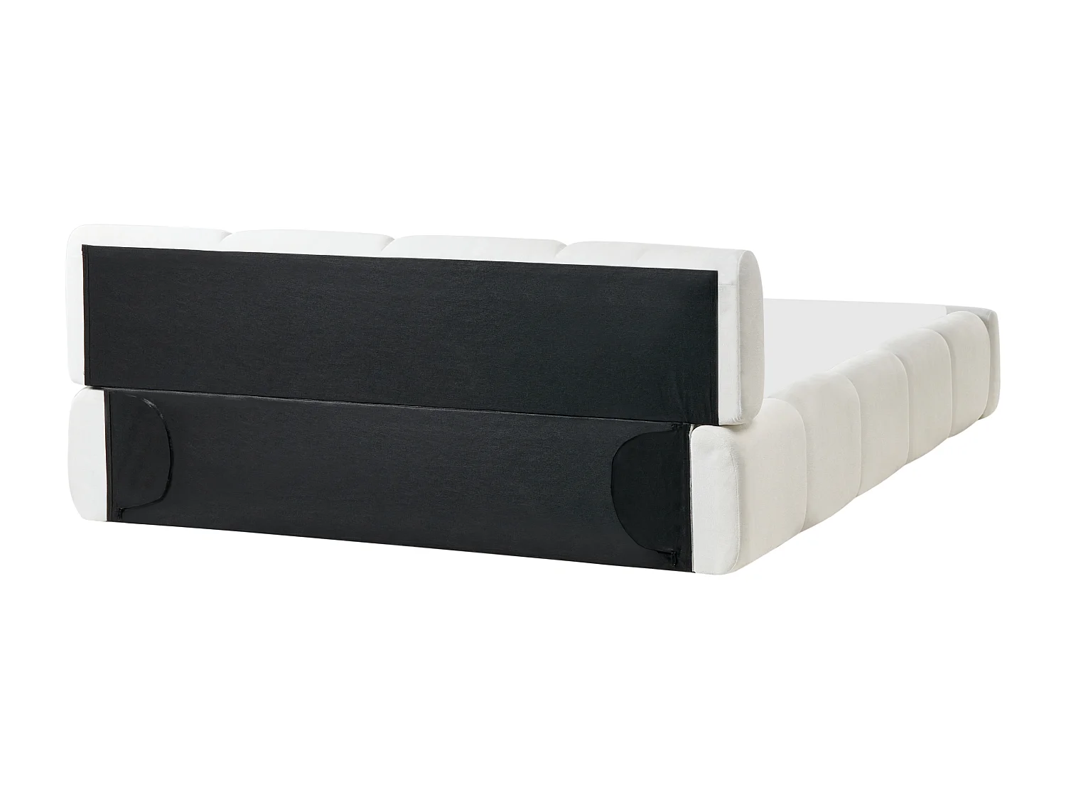 Lit avec sommier Tissu ORVILLE 160 x 200 cm Blanc cassé