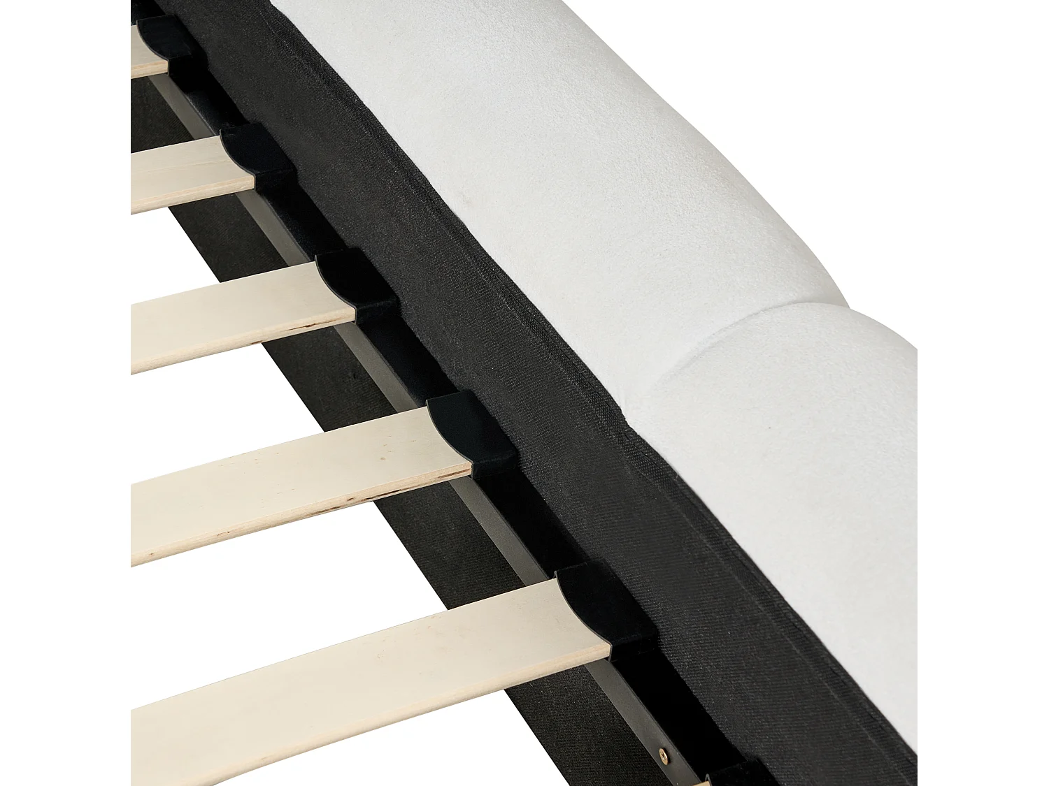 Lit avec sommier Tissu ORVILLE 160 x 200 cm Blanc cassé