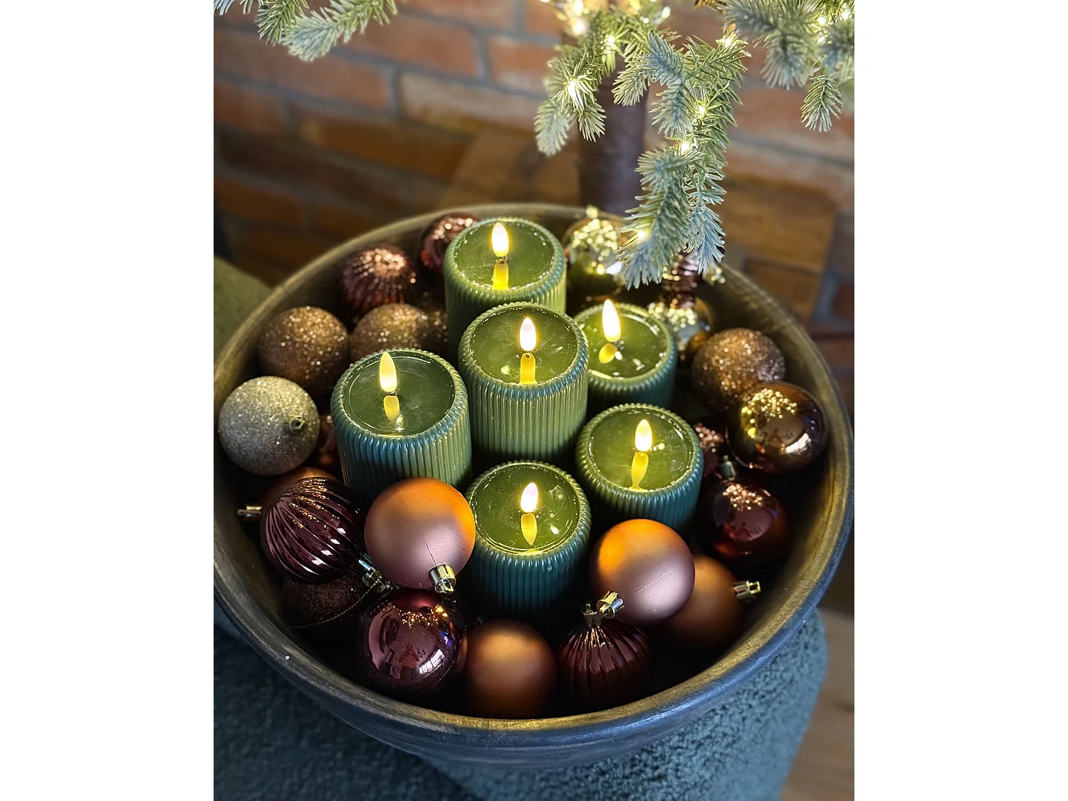 Set of 60 Baubles ISOJARVI Brown
