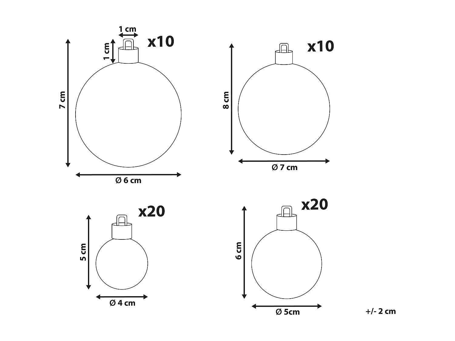 Lot de 60 boules TINNSJA Argenté