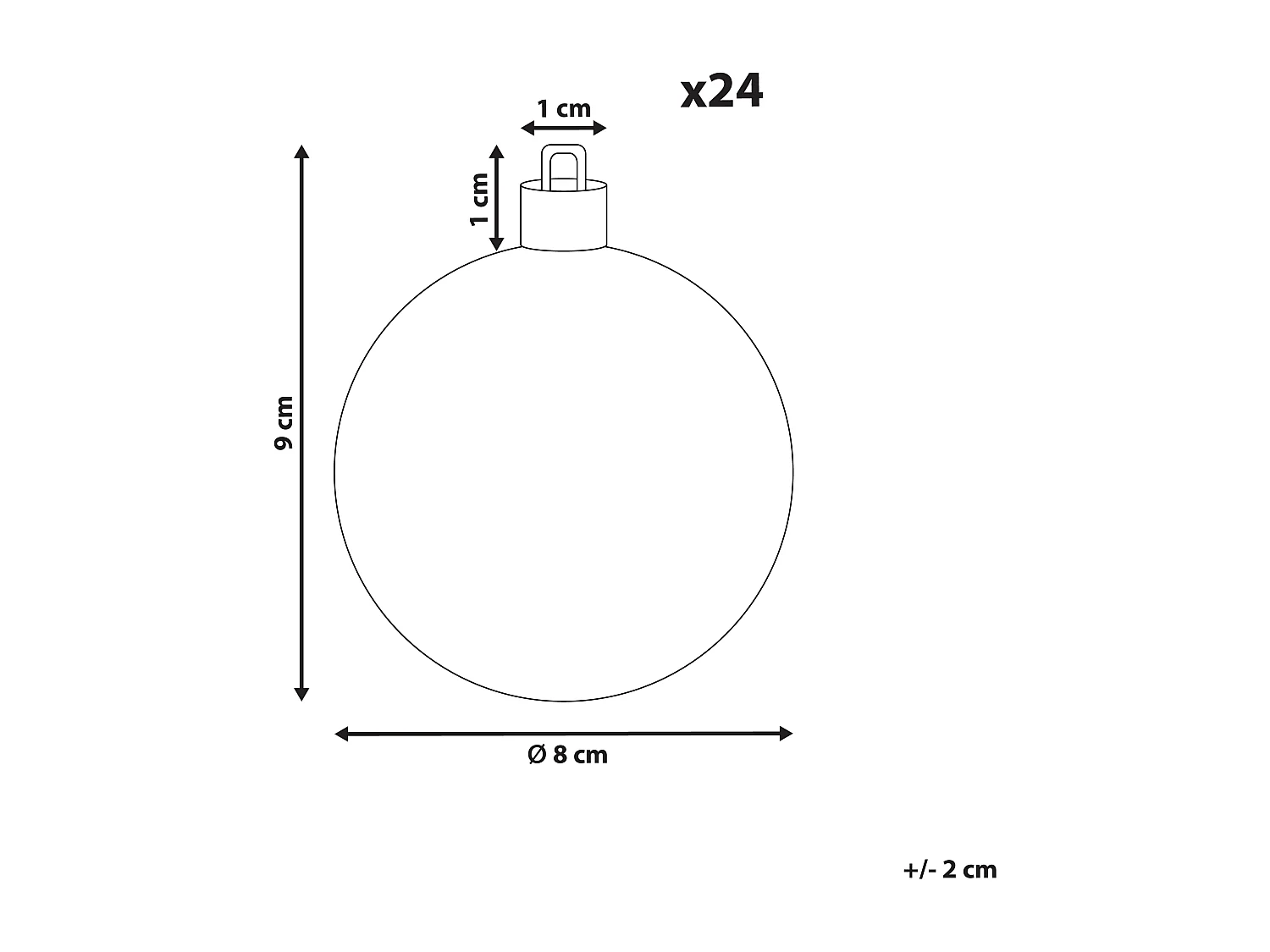 Lot de 24 boules ASNEN Violet