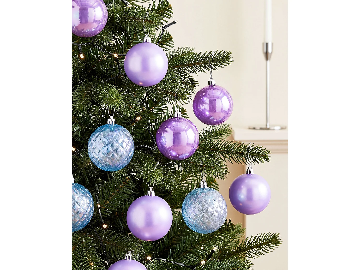 Set of 24 Baubles ASNEN Violet