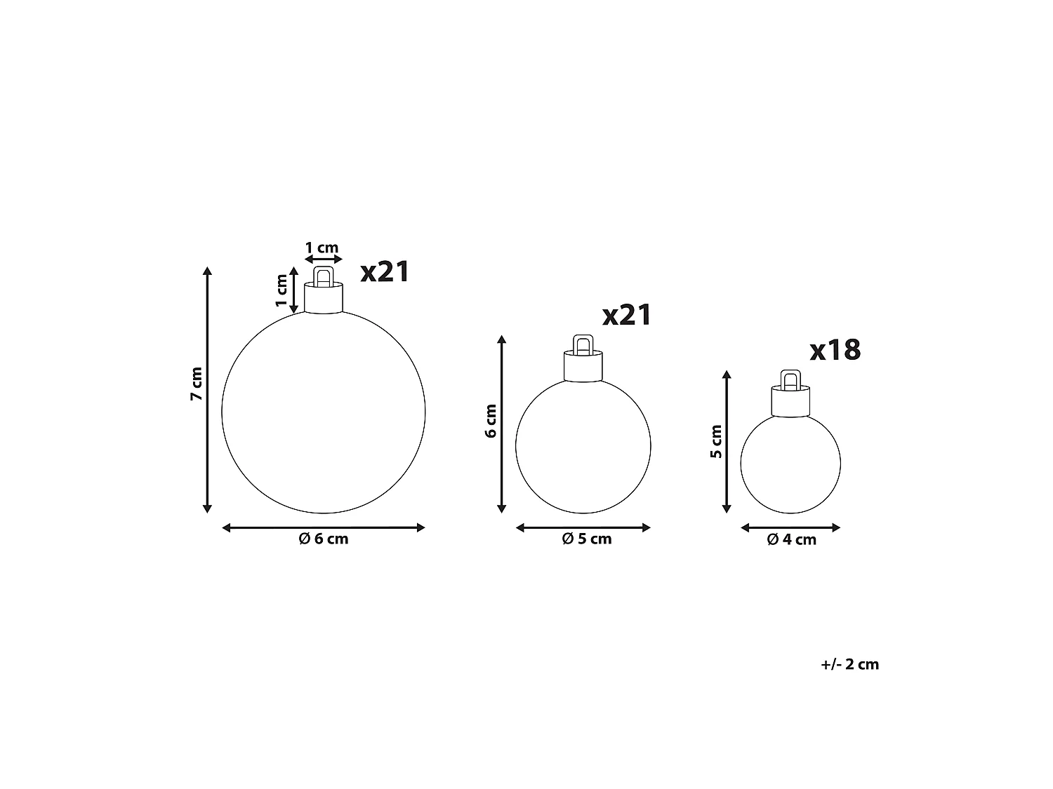 Lot de 60 boules LOVATNET Cuivré