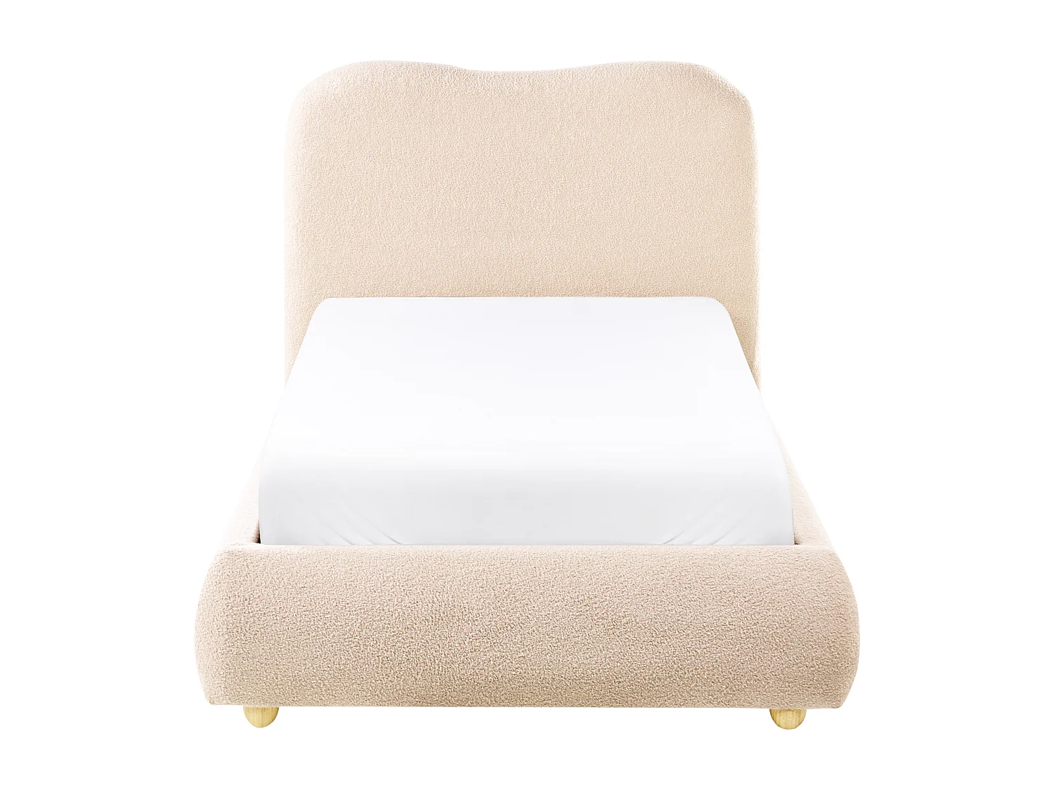 Lit ottoman Bouclé BLAGNAC 90 x 200 cm Beige clair