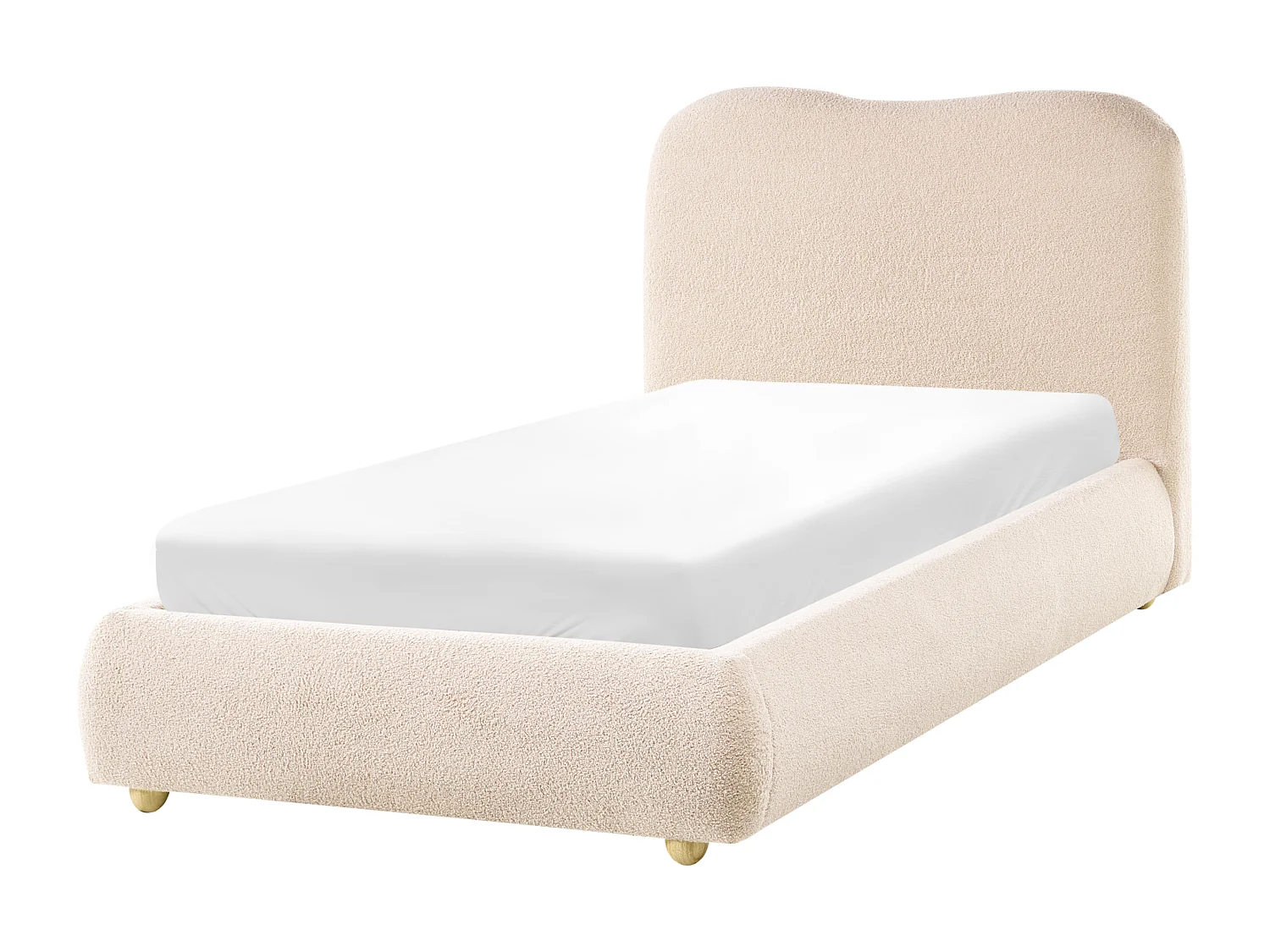 Lit ottoman Bouclé BLAGNAC 90 x 200 cm Beige clair