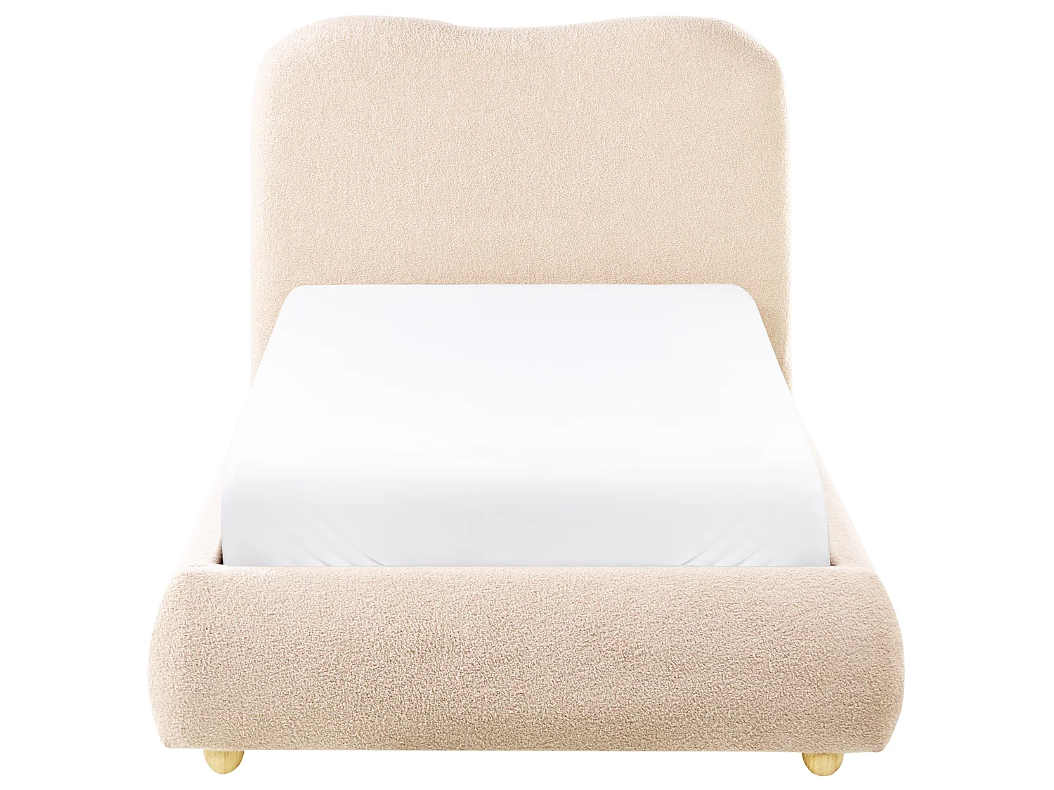 Ottoman Bed BLAGNAC Boucle Light Beige 90 x 200 cm (EU Single)