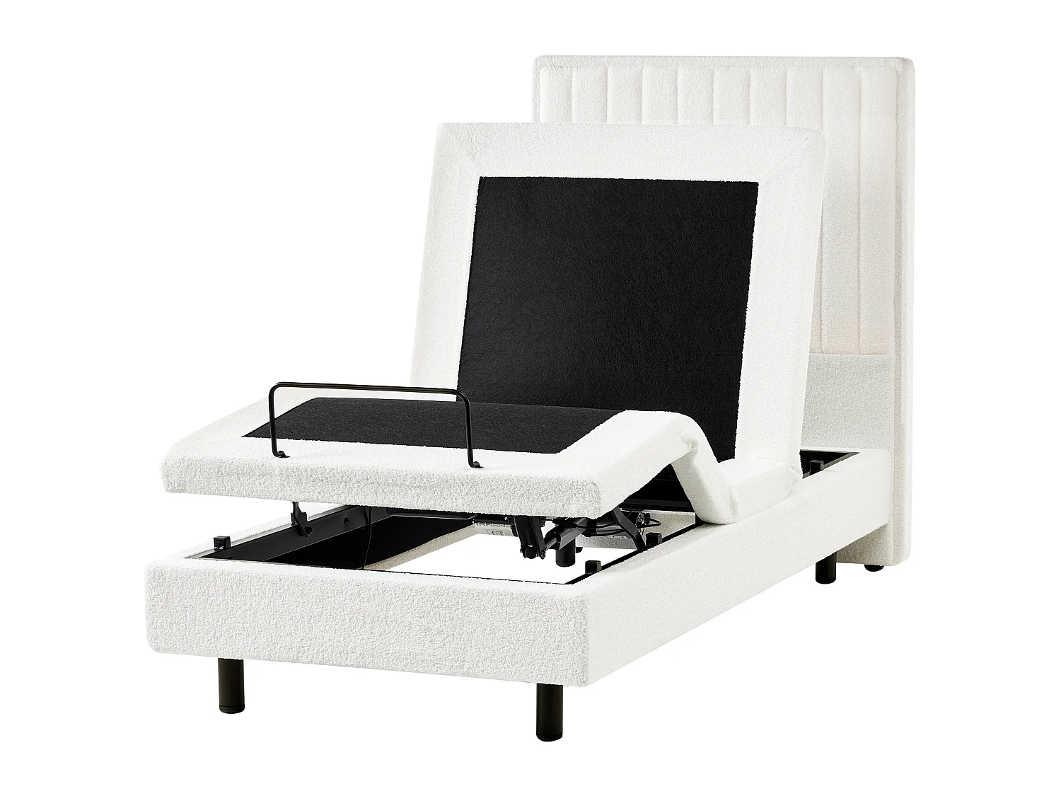 Lit réglable Bouclé CASTELLAN 90 x 200 cm Blanc cassé