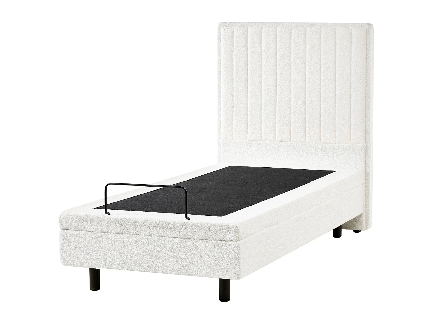 Lit réglable Bouclé CASTELLAN 90 x 200 cm Blanc cassé