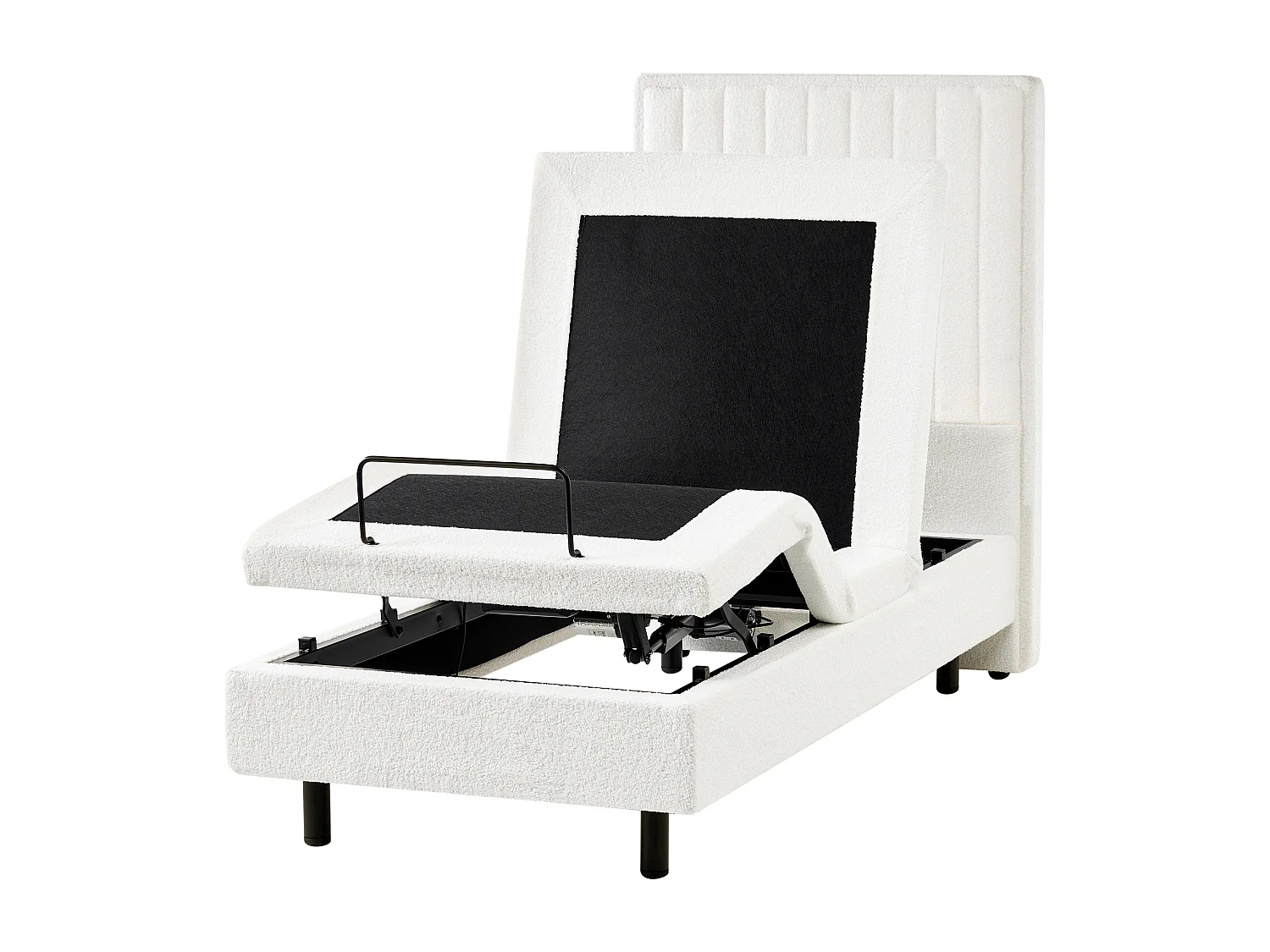 Lit réglable Bouclé DUKE II 80 x 200 cm Blanc cassé