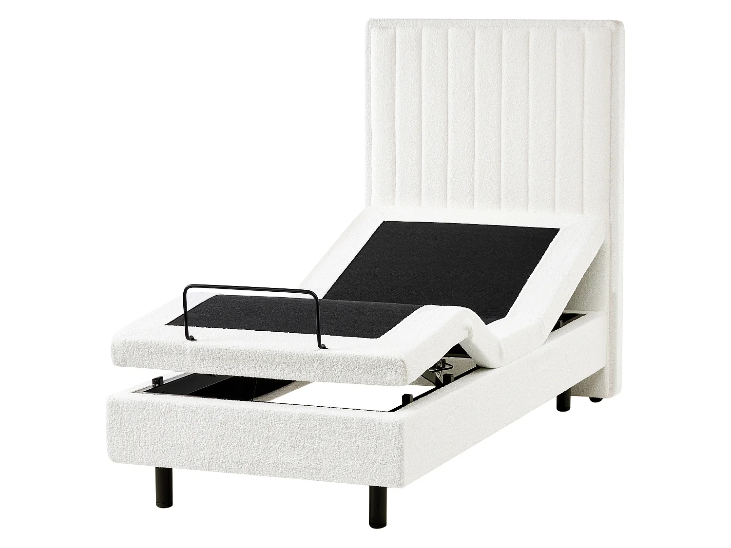 Lit réglable Bouclé CASTELLAN 80 x 200 cm Blanc cassé