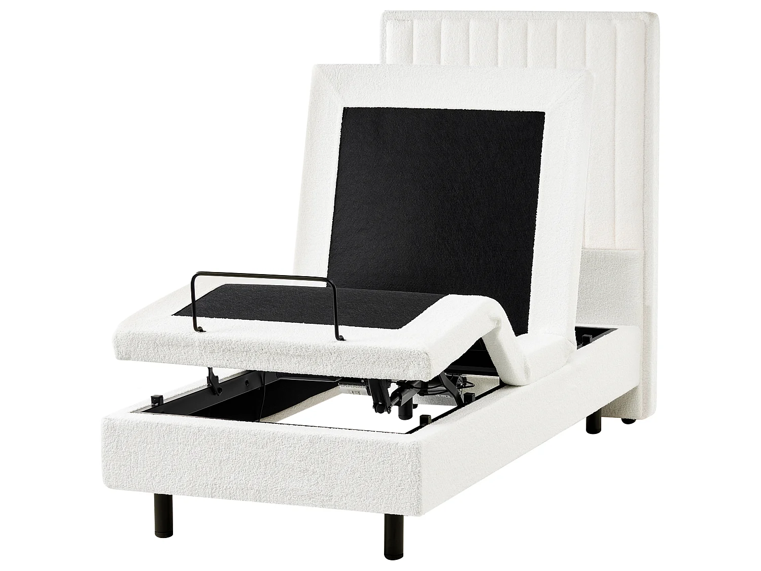 Lit réglable Bouclé CASTELLAN 80 x 200 cm Blanc cassé