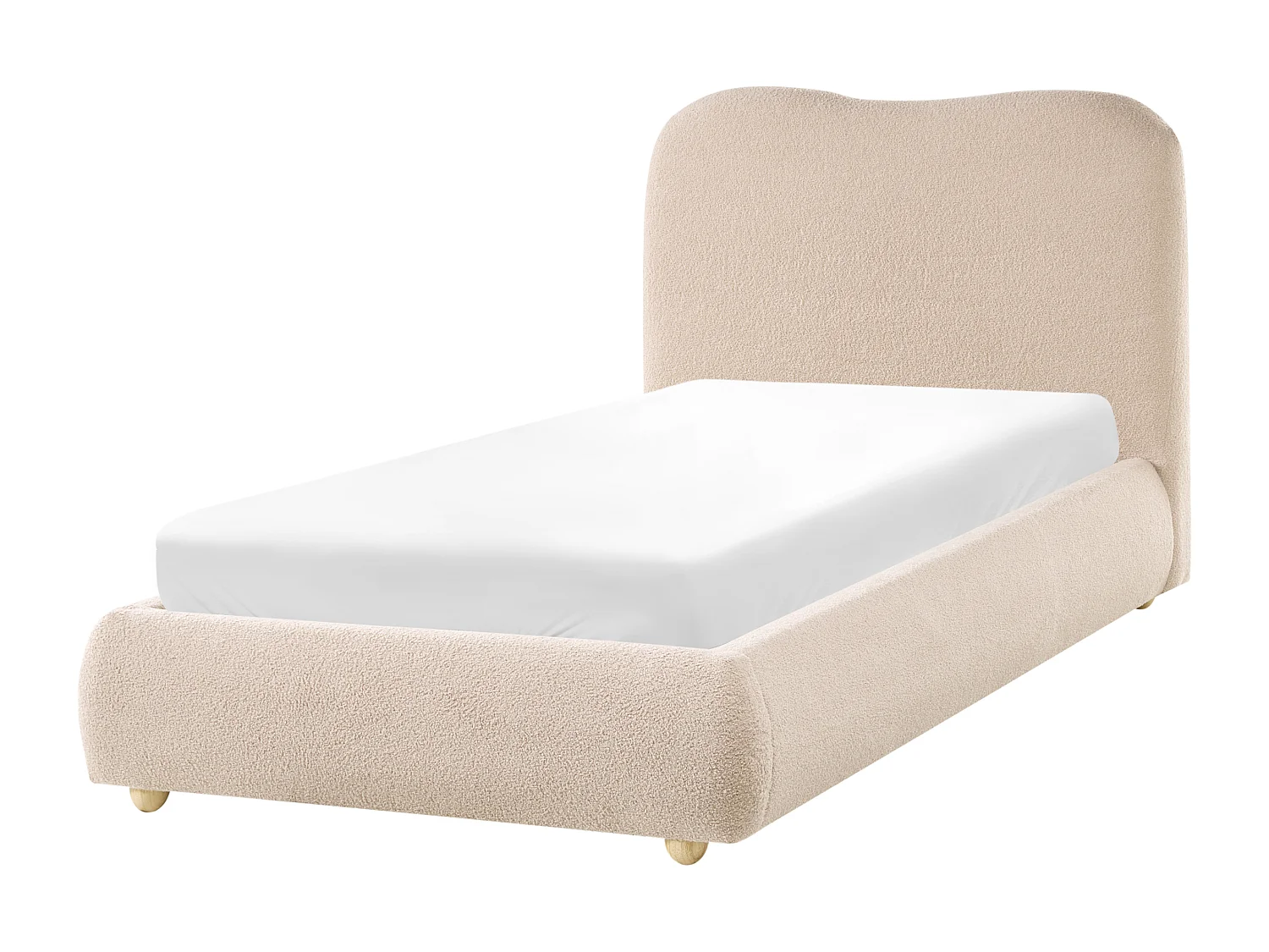 Ottoman Bed BLAGNAC Boucle Beige 90 x 200 cm (EU Single)