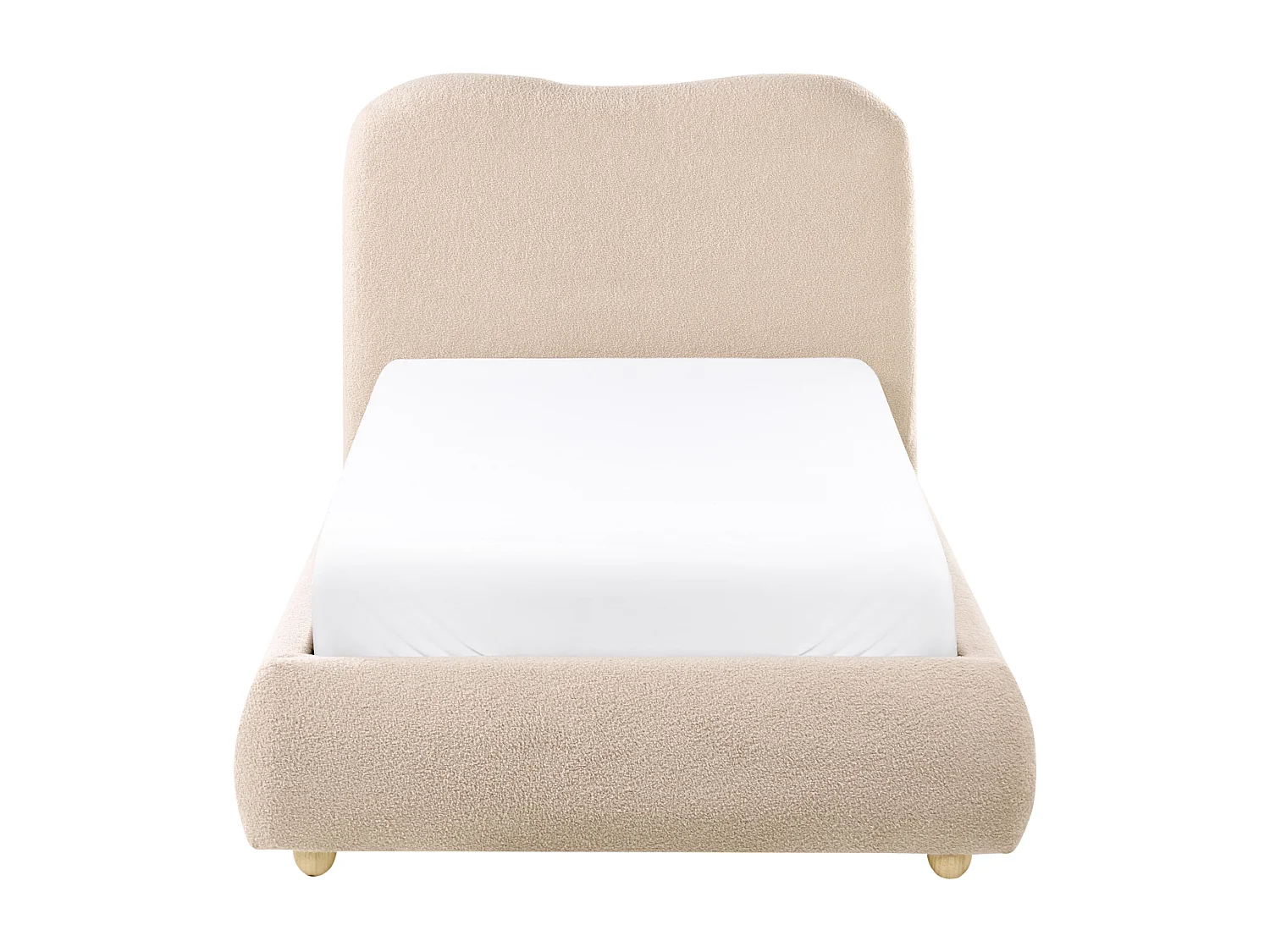 Ottoman Bed BLAGNAC Boucle Beige 90 x 200 cm (EU Single)