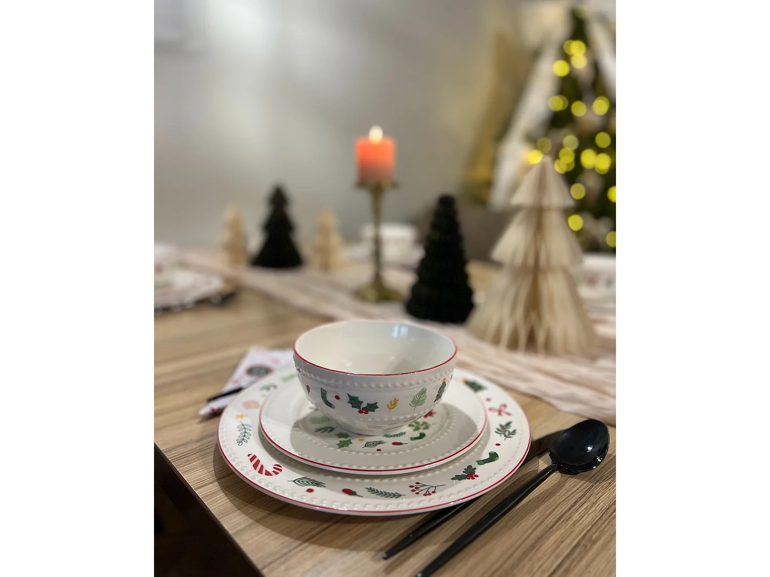 Set de 12 couverts de table SAFFRON Porcelaine Blanc