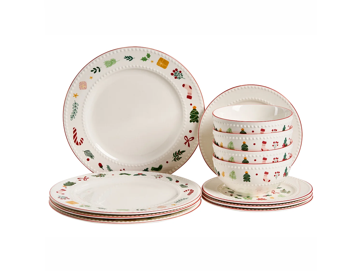 Set de 12 couverts de table SAFFRON Porcelaine Blanc
