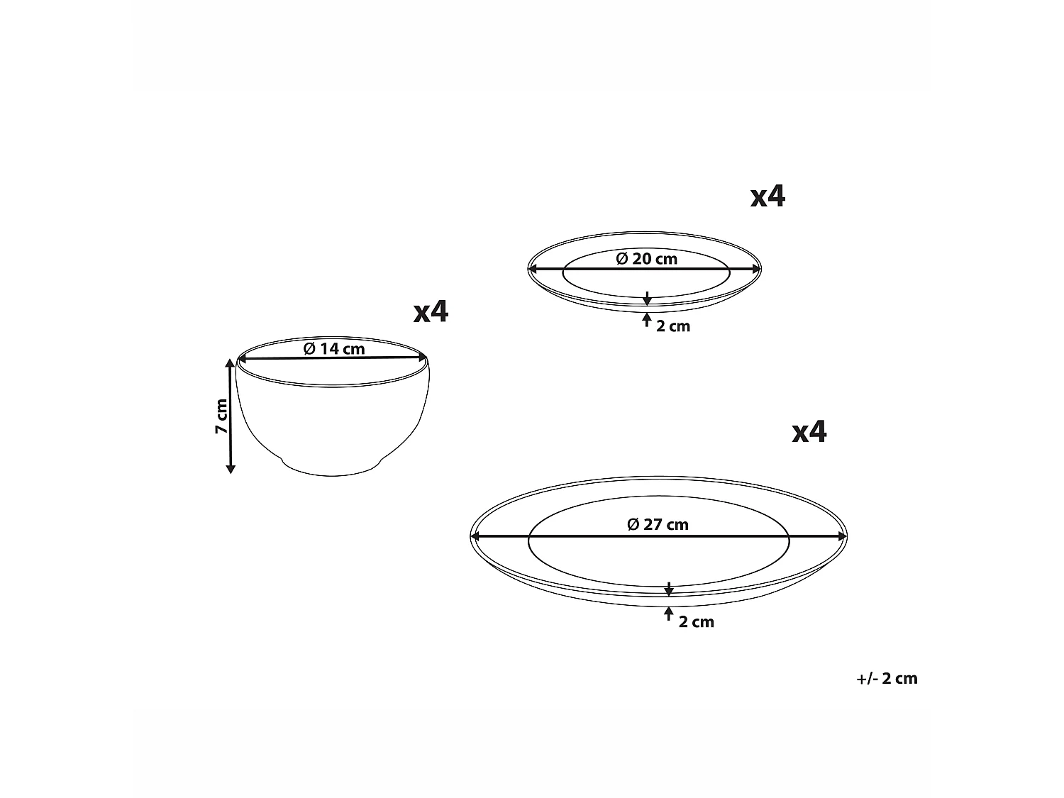 Set de 12 couverts de table SAFFRON Porcelaine Blanc